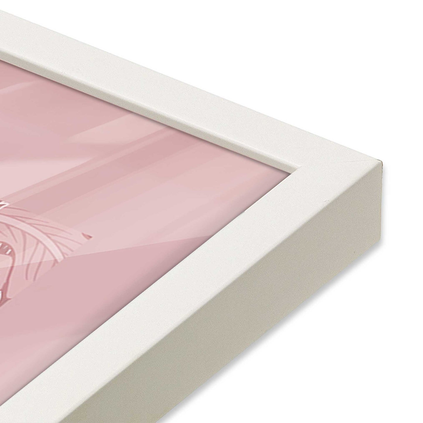 [Color:Opaque White], Picture of art in a Opaque White frame at an angle