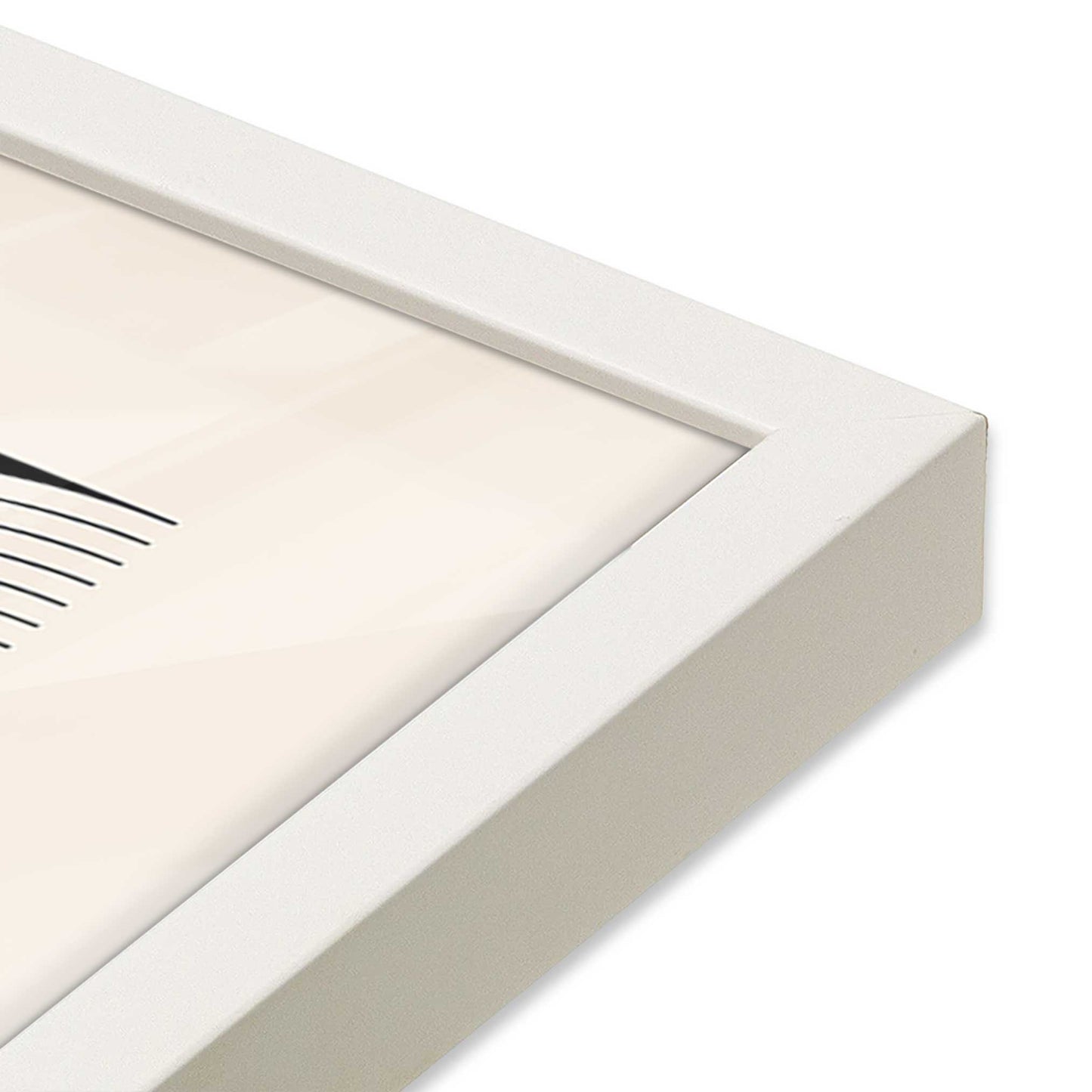 [Color:Opaque White], Picture of art in a Opaque White frame at an angle