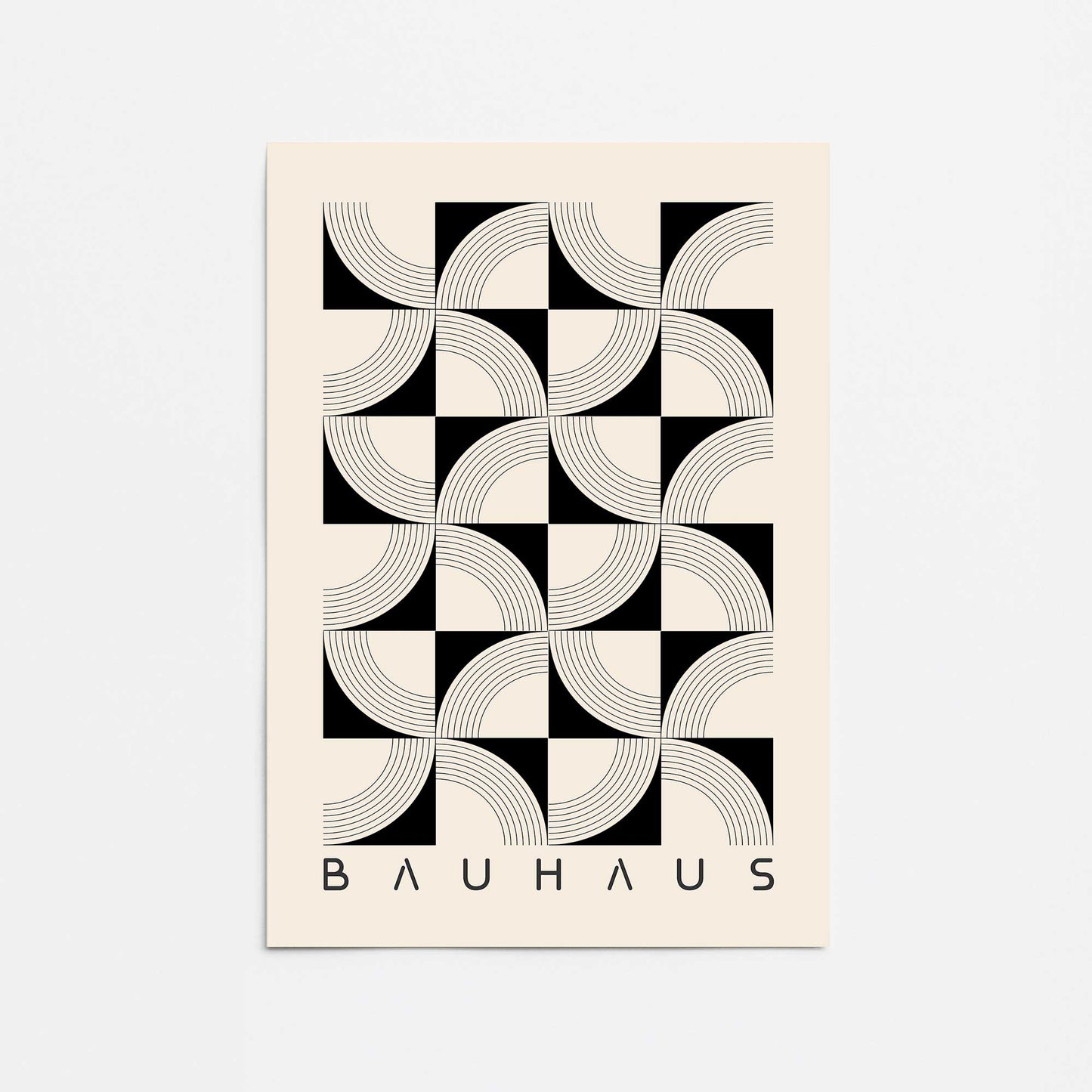 Abstract Bauhaus Symmetry Grid Promotional Rolled Print