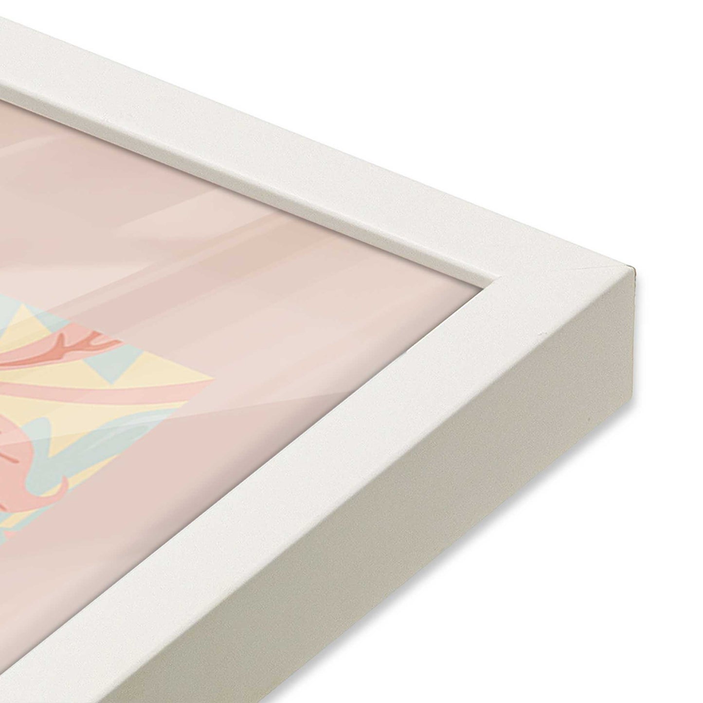 [Color:Opaque White], Picture of art in a Opaque White frame at an angle