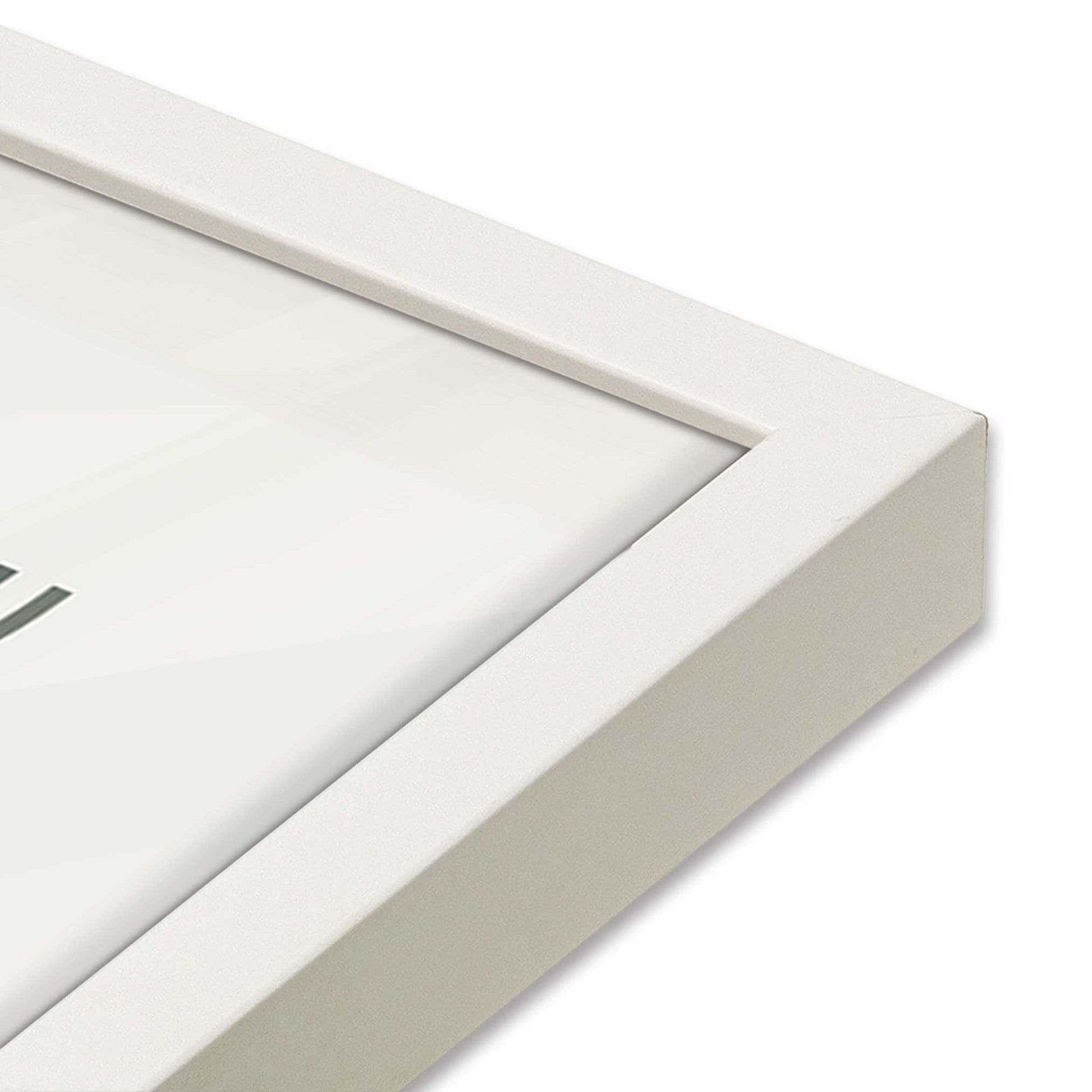 [Color:Opaque White], Picture of art in a Opaque White frame of the corner