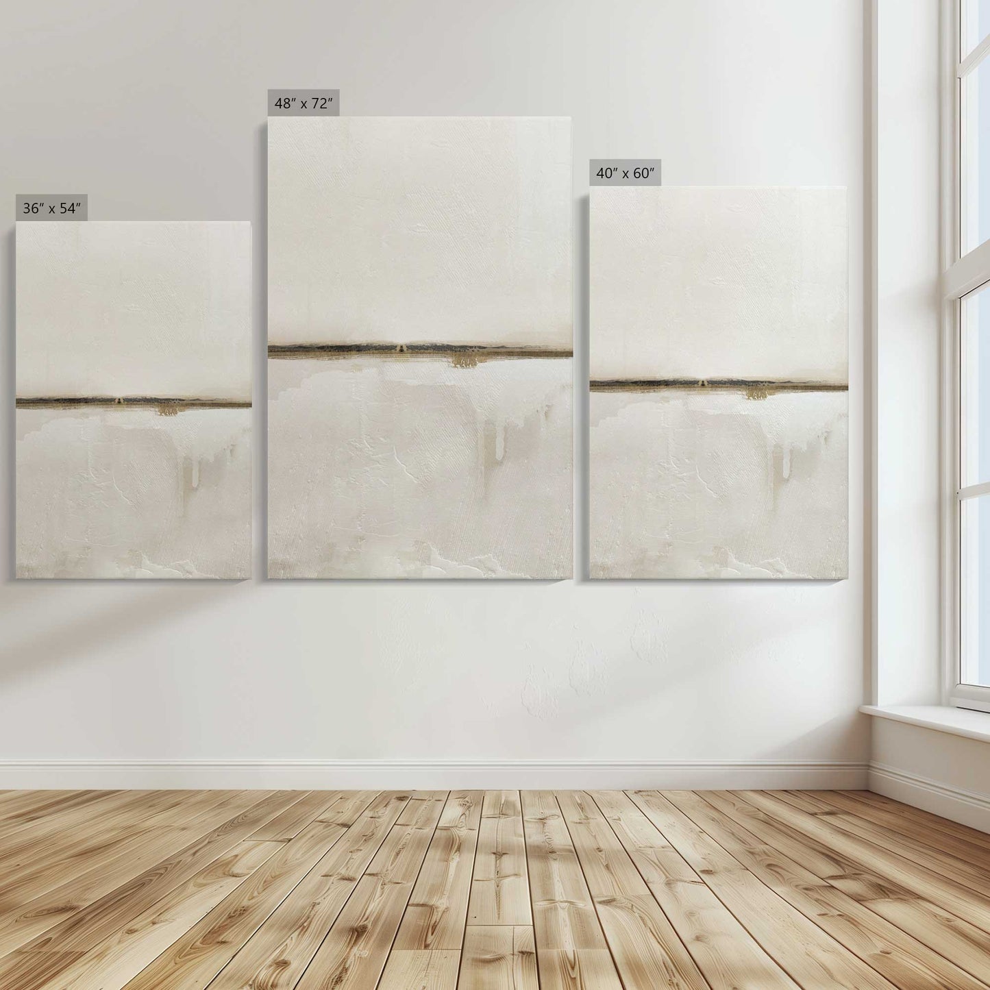 [Color:Stretched Canvas], Image showing the size comparisons