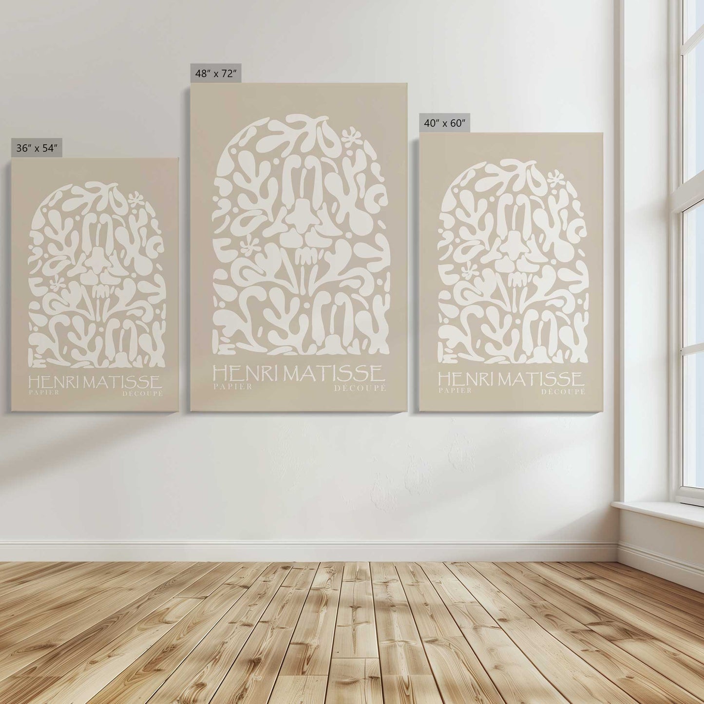 [Color:Stretched Canvas], Image showing the size comparisons