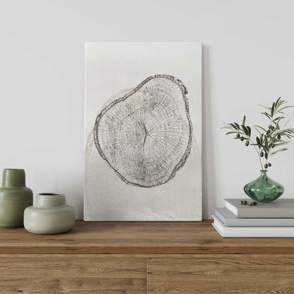 Beige Tree Ring Print II on Canvas