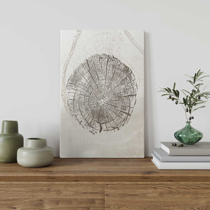 Beige Tree Ring Print III on Canvas