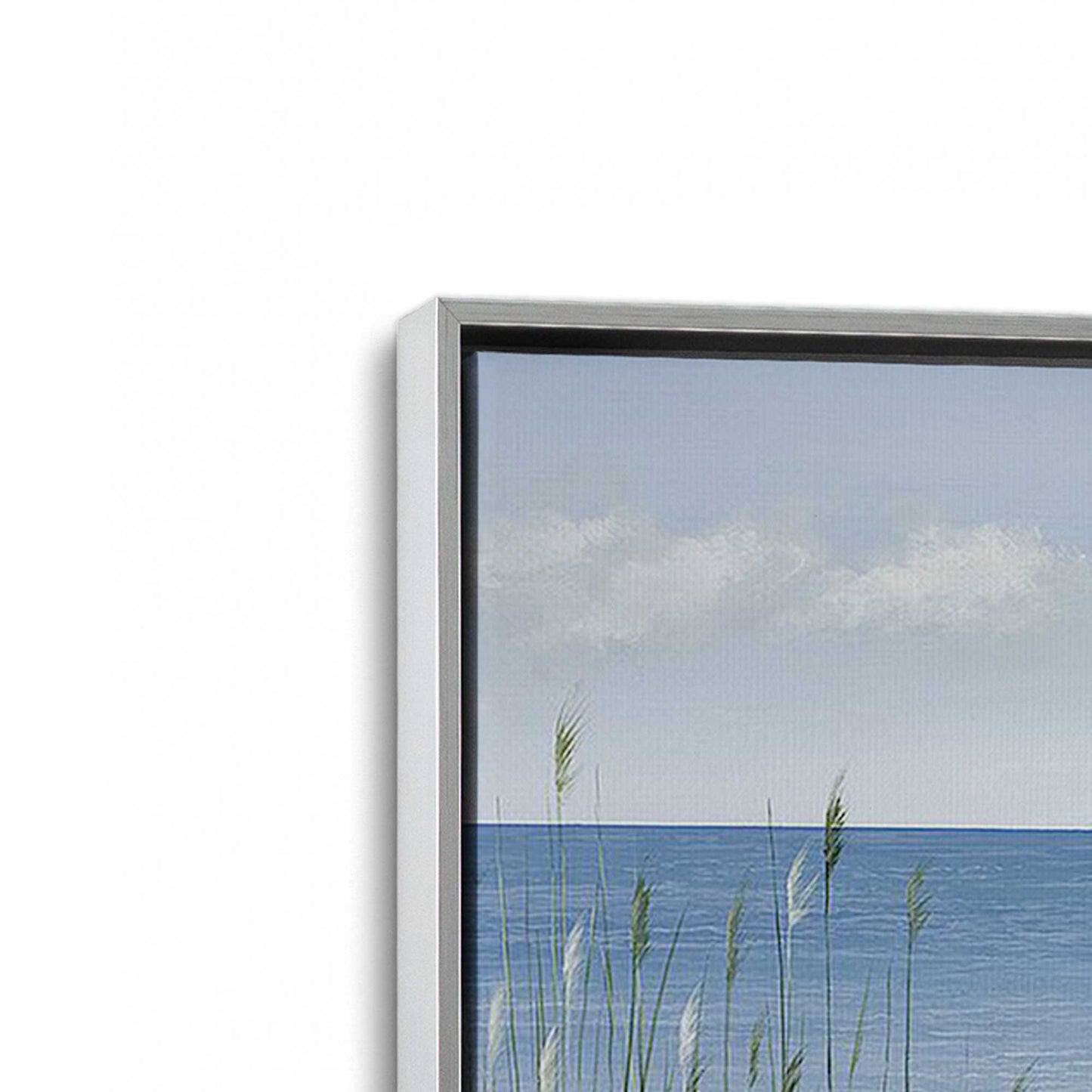 [Color:Polished Chrome], Picture of art in a Polished Chrome frame at an angle