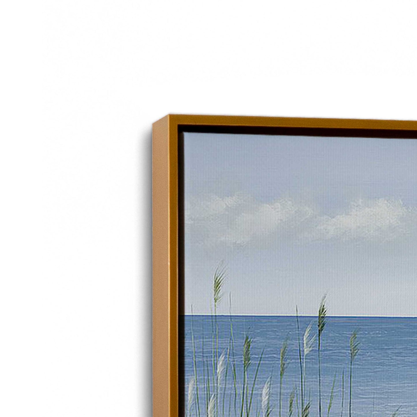 [Color:Polished Gold], Picture of art in a Polished Gold frame at an angle