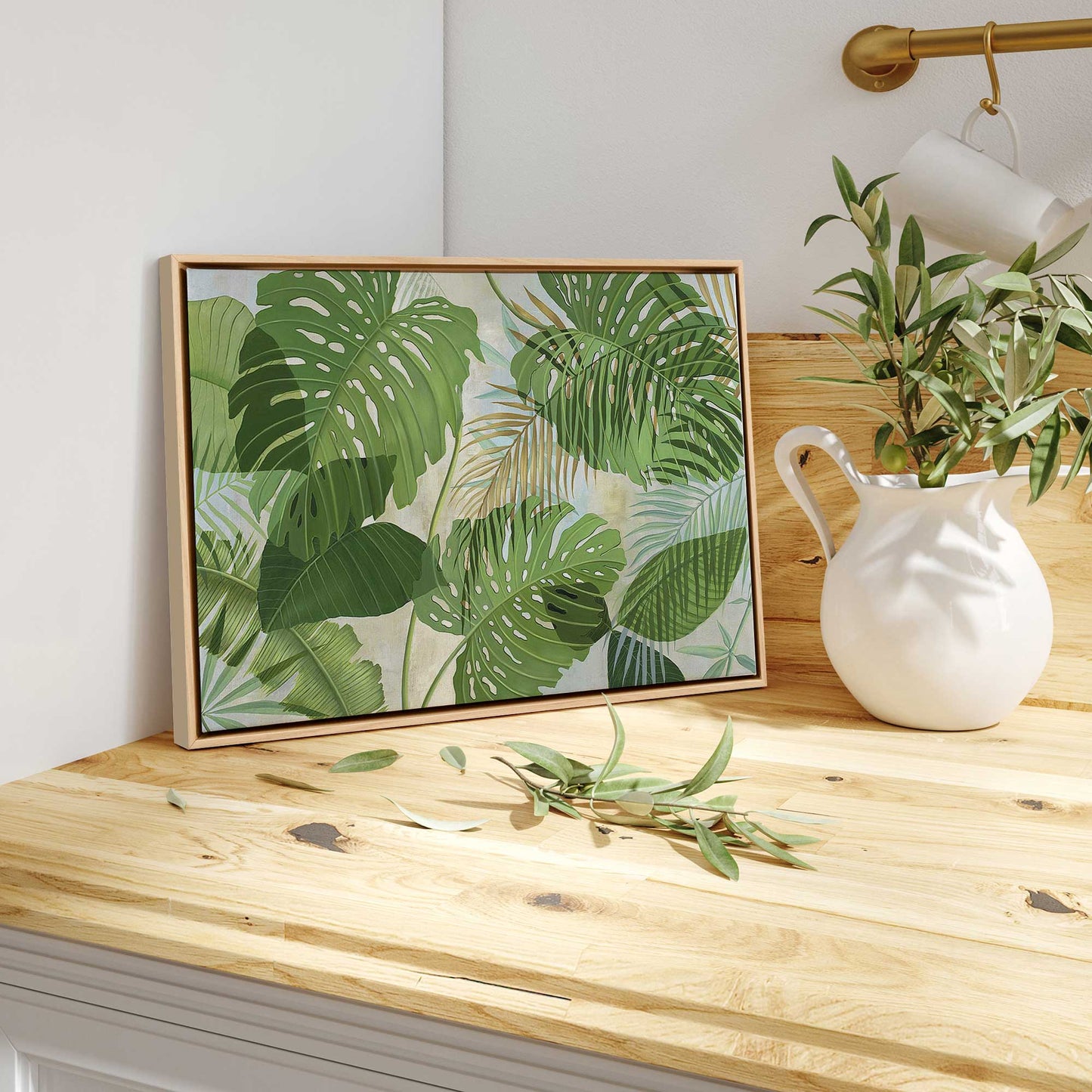 Tropical Jade Oasis Print on Canvas
