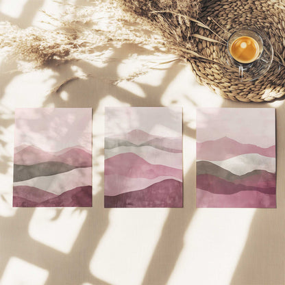 Pink Fluorite Mist Set of 3 Prints