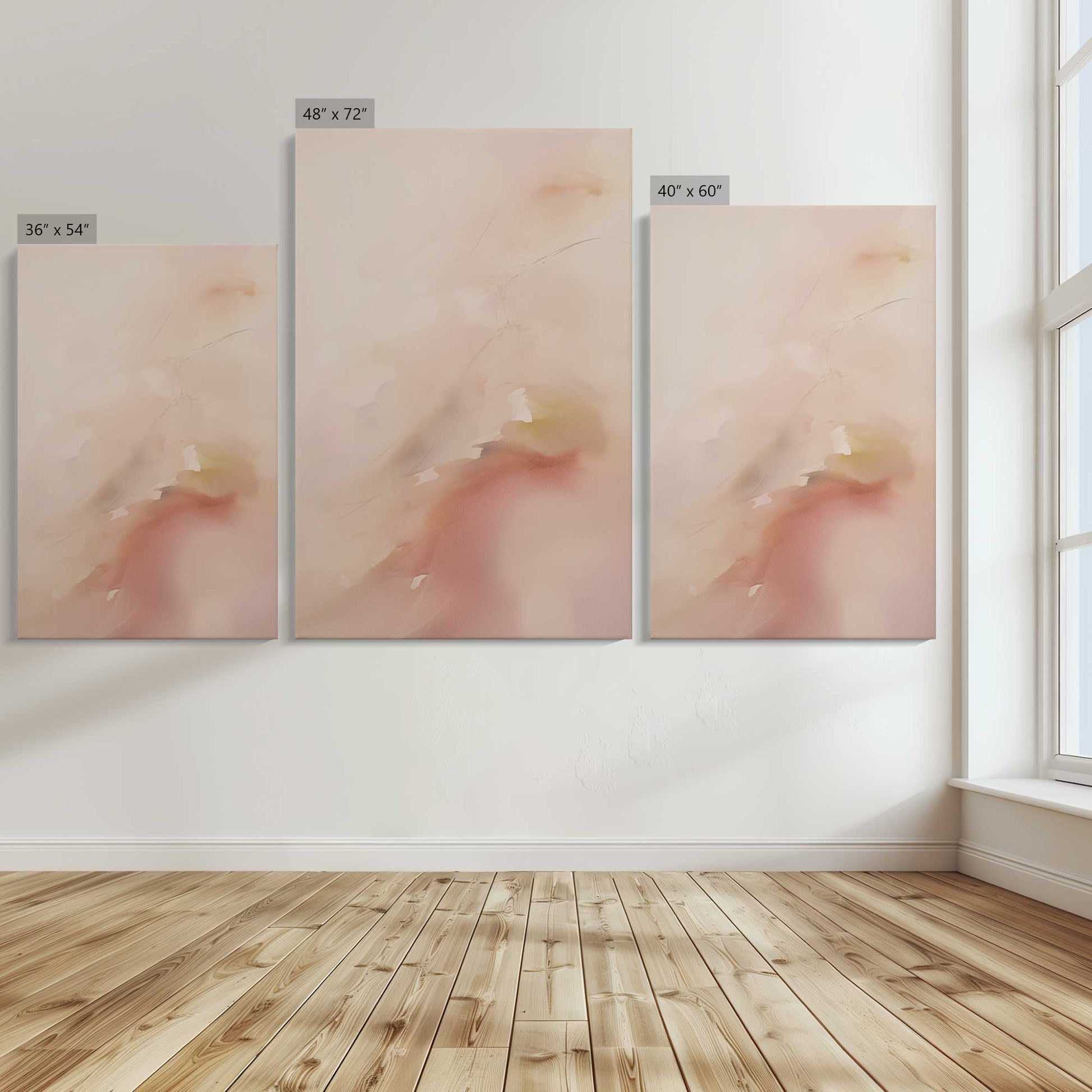 [Color:Stretched Canvas], Image showing the size comparisons