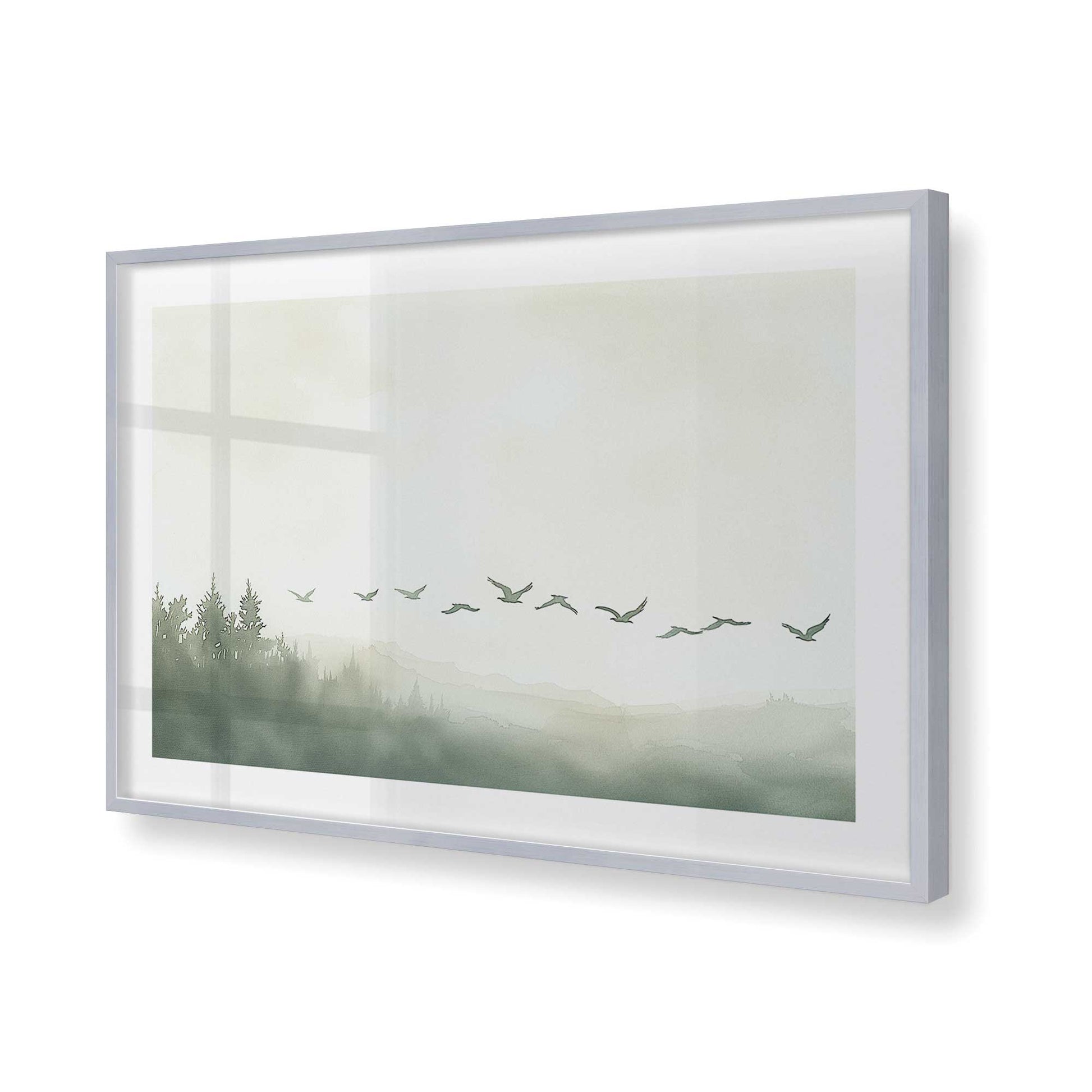 [Color:Polished Chrome], Picture of art in a Polished Chrome frame of the corner