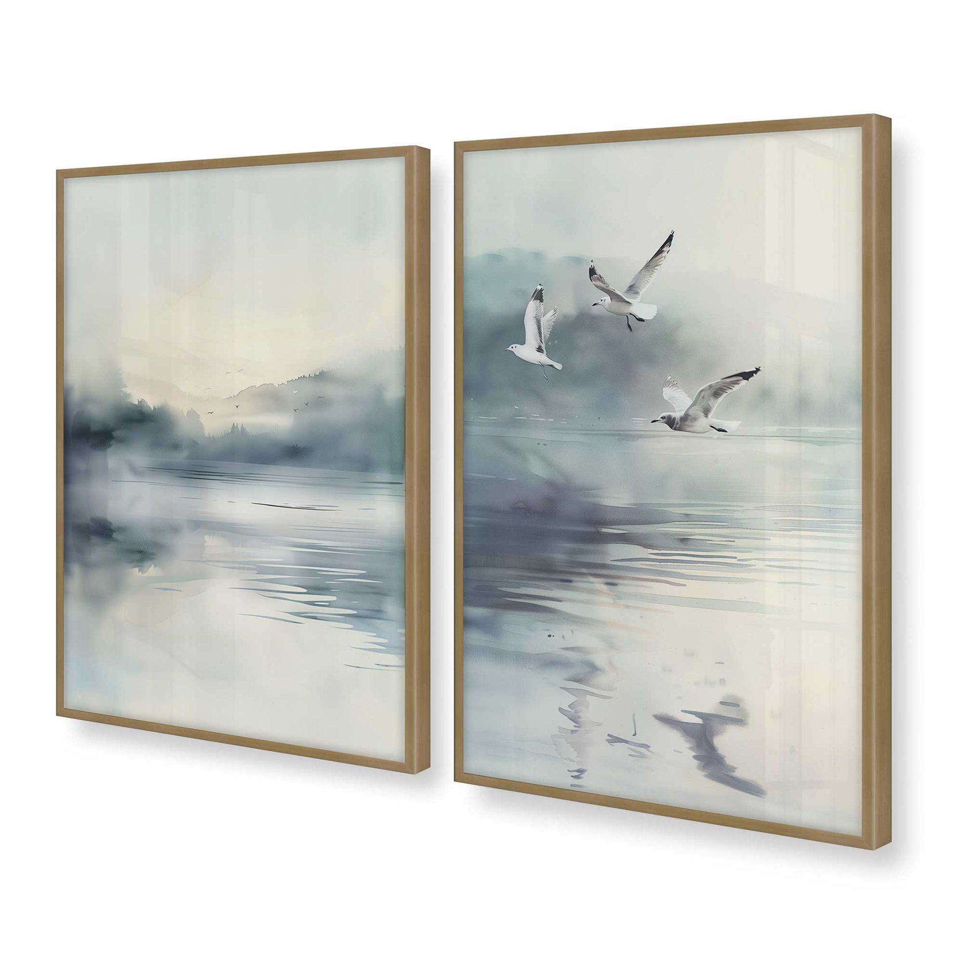 [Color:Brushed Gold], Picture of art in a Brushed Gold frame at an angle