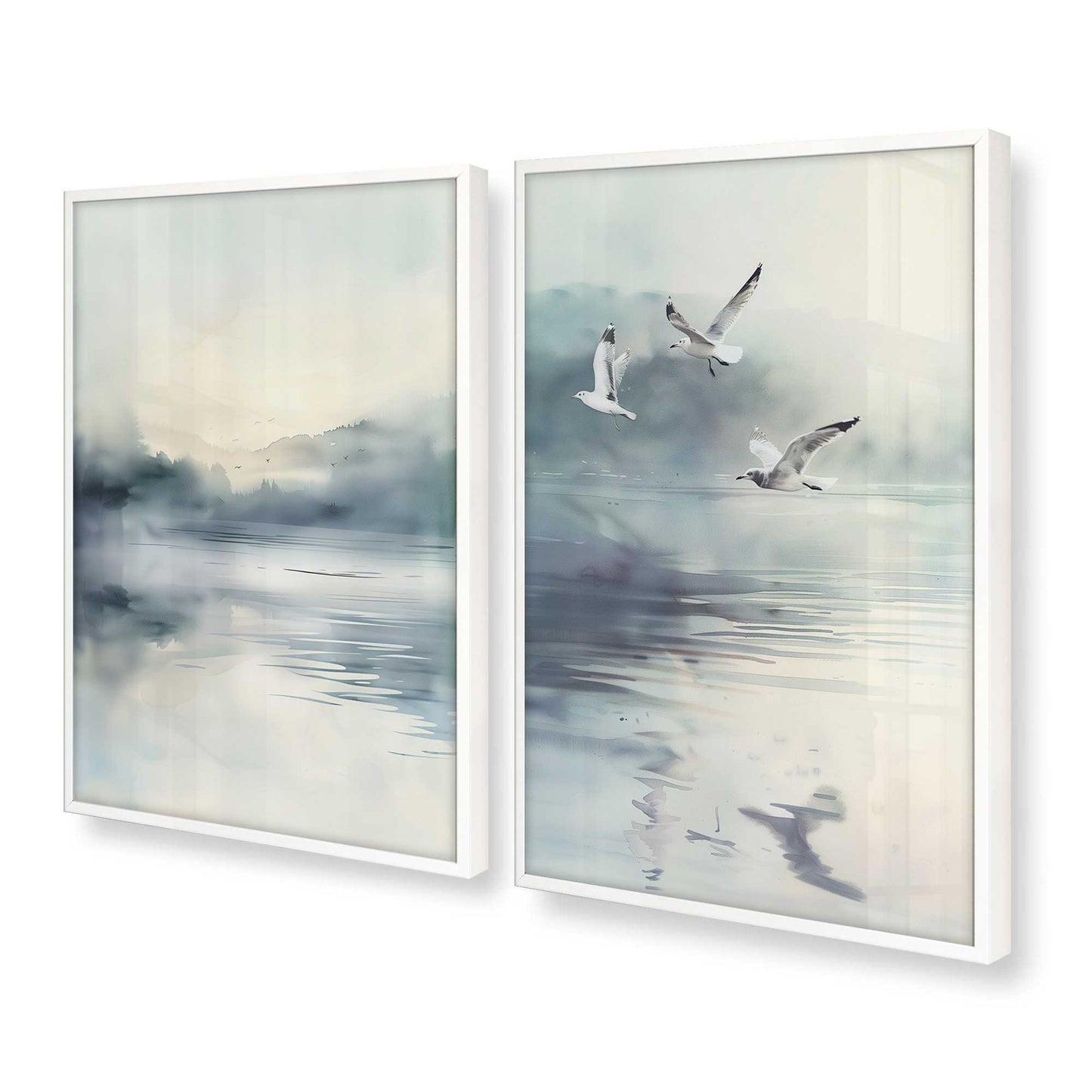 [Color:Opaque White], Picture of art in a Opaque White frame at an angle