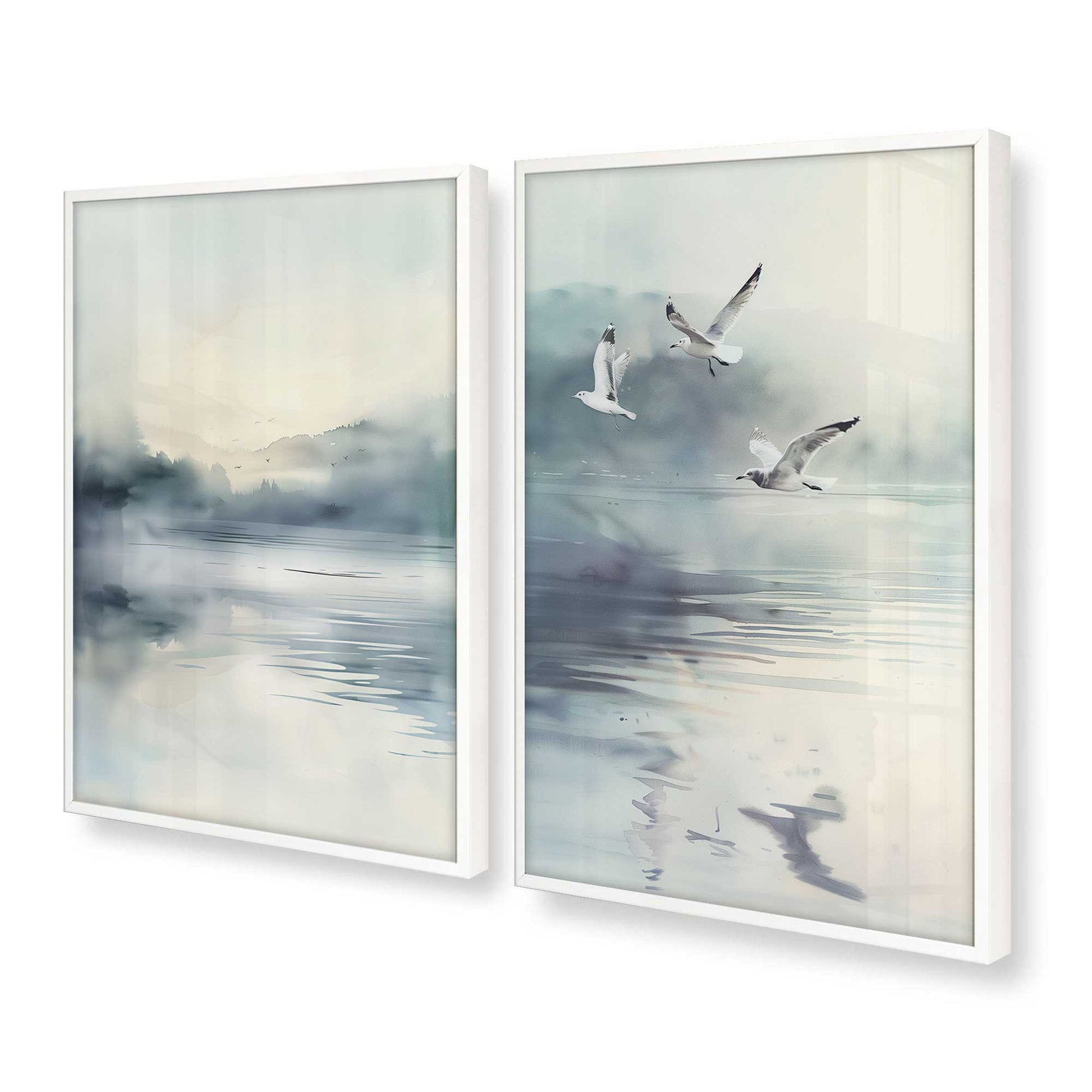 [Color:Opaque White], Picture of art in a Opaque White frame at an angle