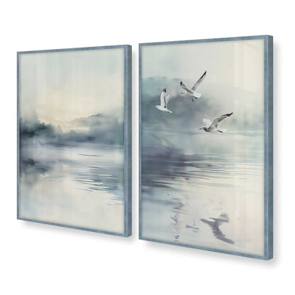 [Color:Electric Sky], Picture of art in a Electric Sky frame at an angle