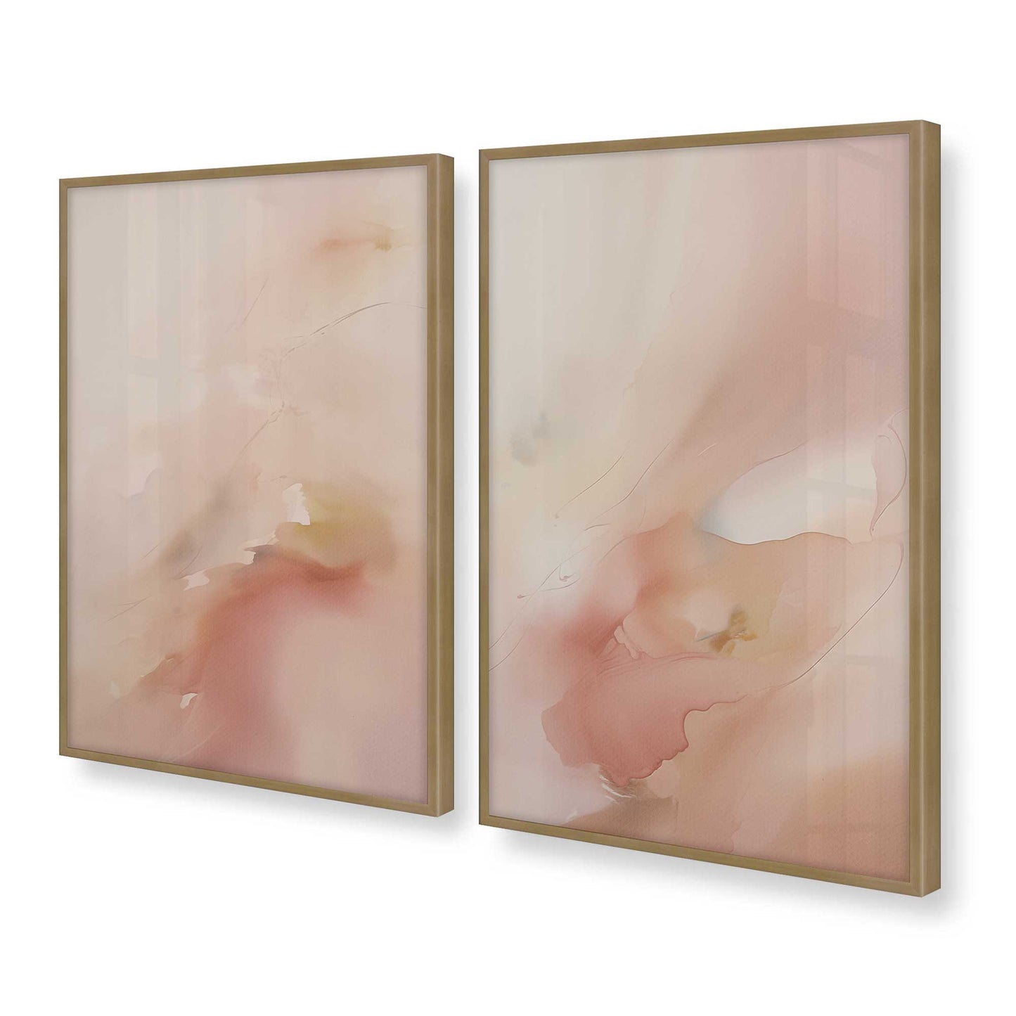 [Color:Brushed Gold], Picture of art in a Brushed Gold frame at an angle