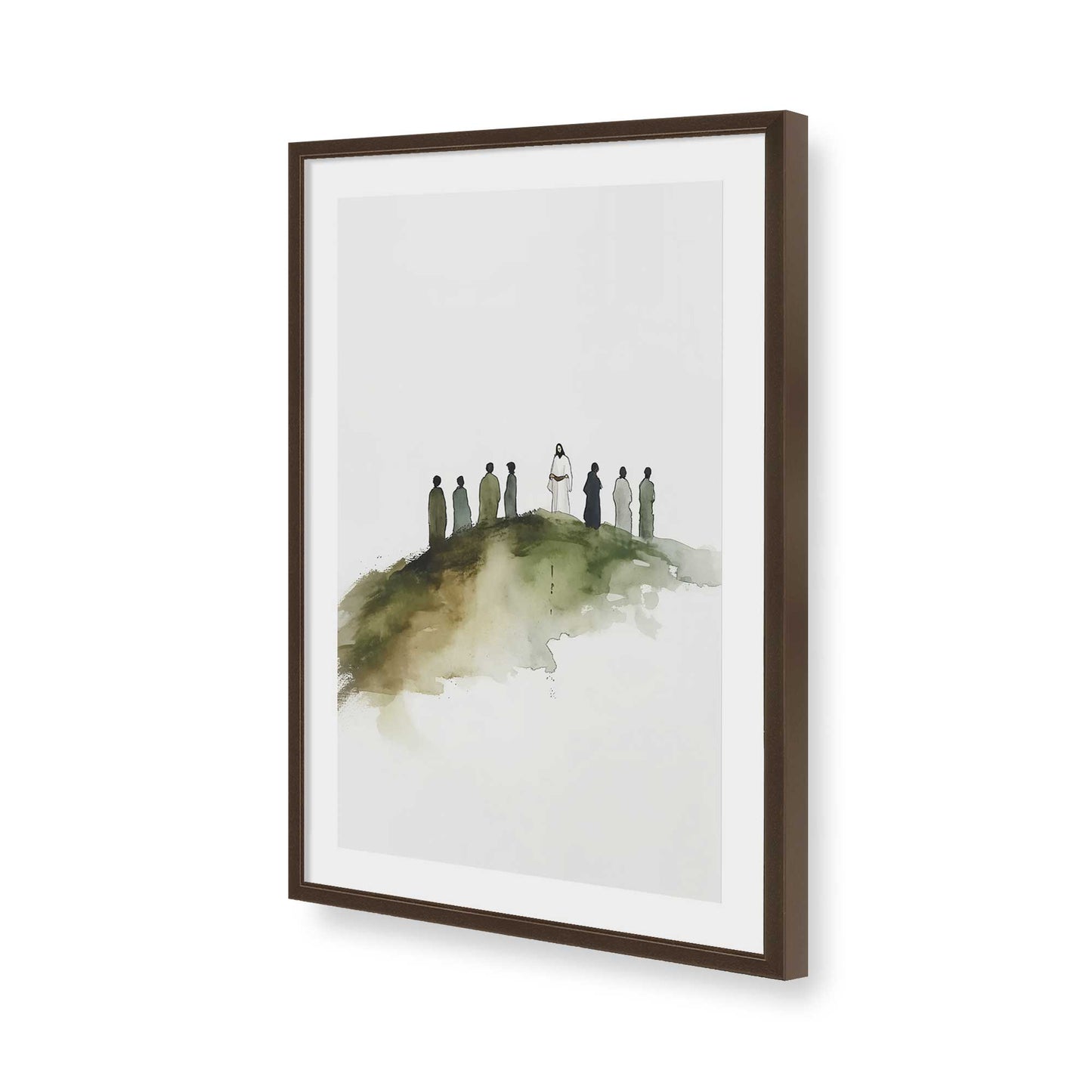 [Color:Brown], Picture of art in a Brown frame of the corner