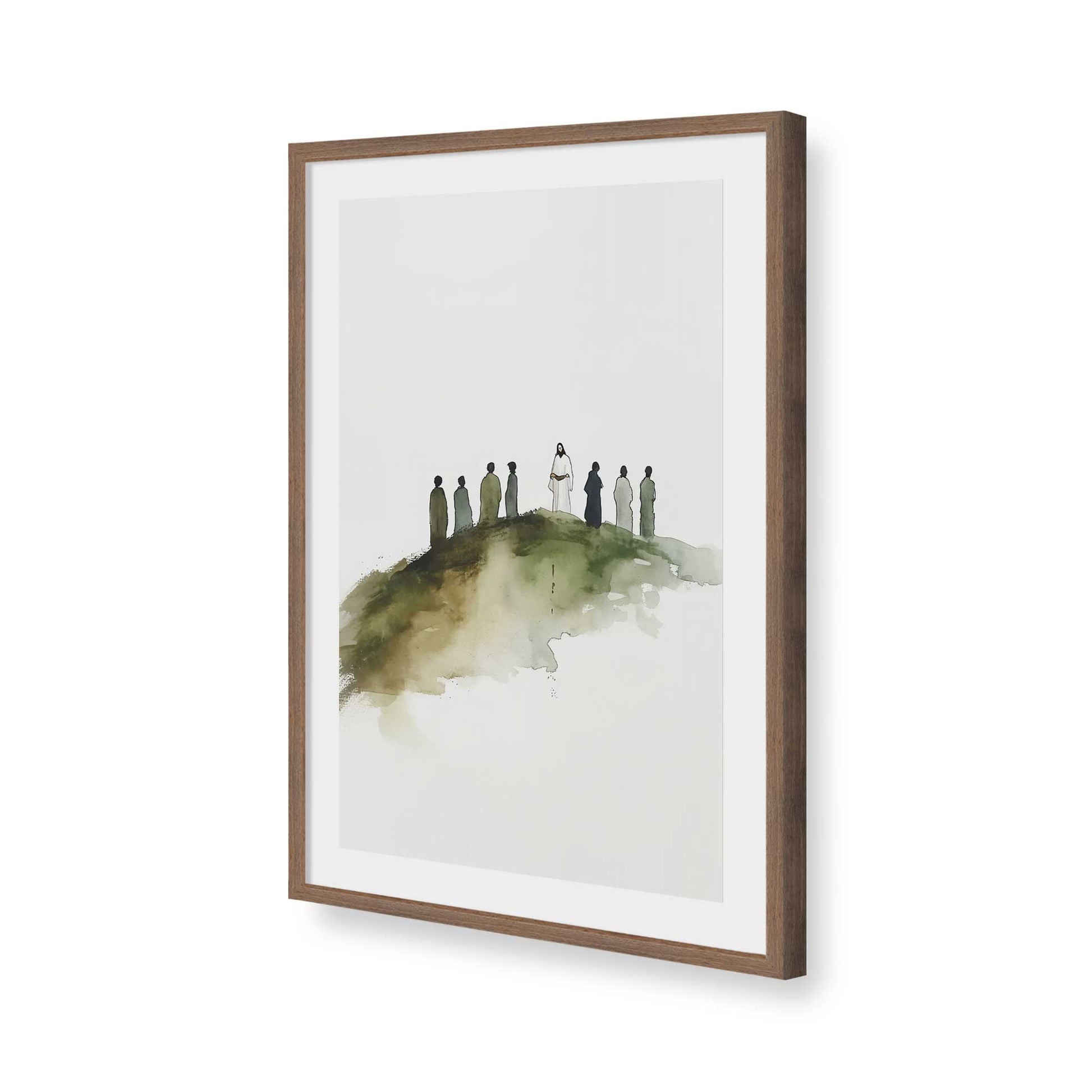[Color:Walnut], Picture of art in a Walnut frame of the corner