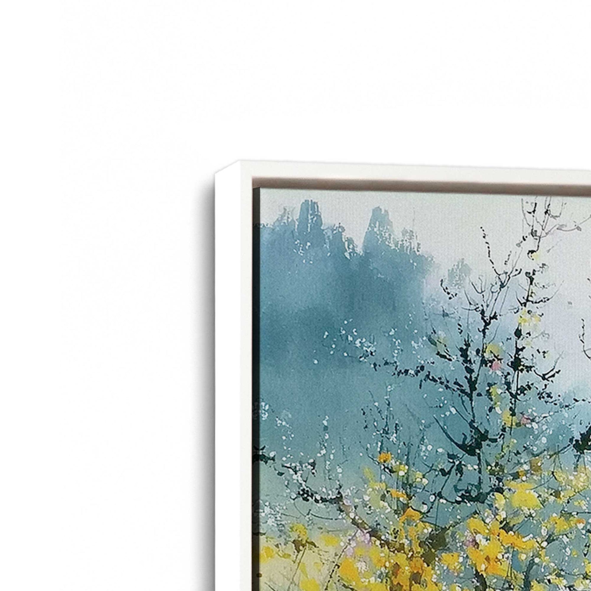 [Color:Opaque White], Picture of art in a White frame at an angle