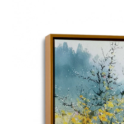 [Color:Polished Gold], Picture of art in a Polished Gold frame at an angle