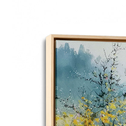 [Color:American Maple], Picture of art in a American Maple frame at an angle