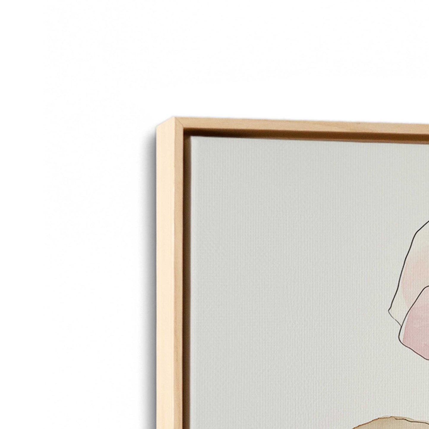 [Color:American Maple], Picture of art in a American Maple frame at an angle