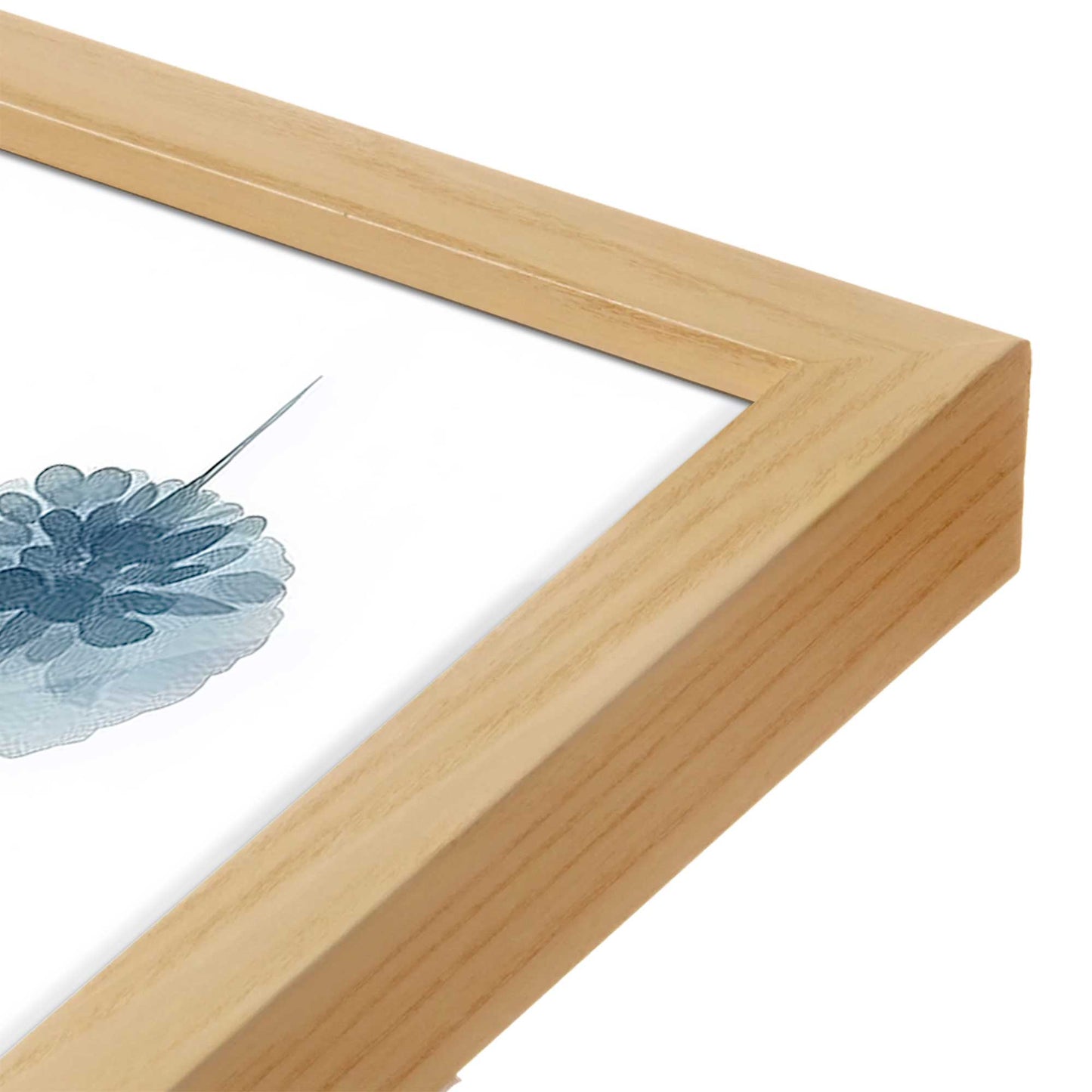 [Color:American Maple], Picture of art in a American Maple frame at an angle
