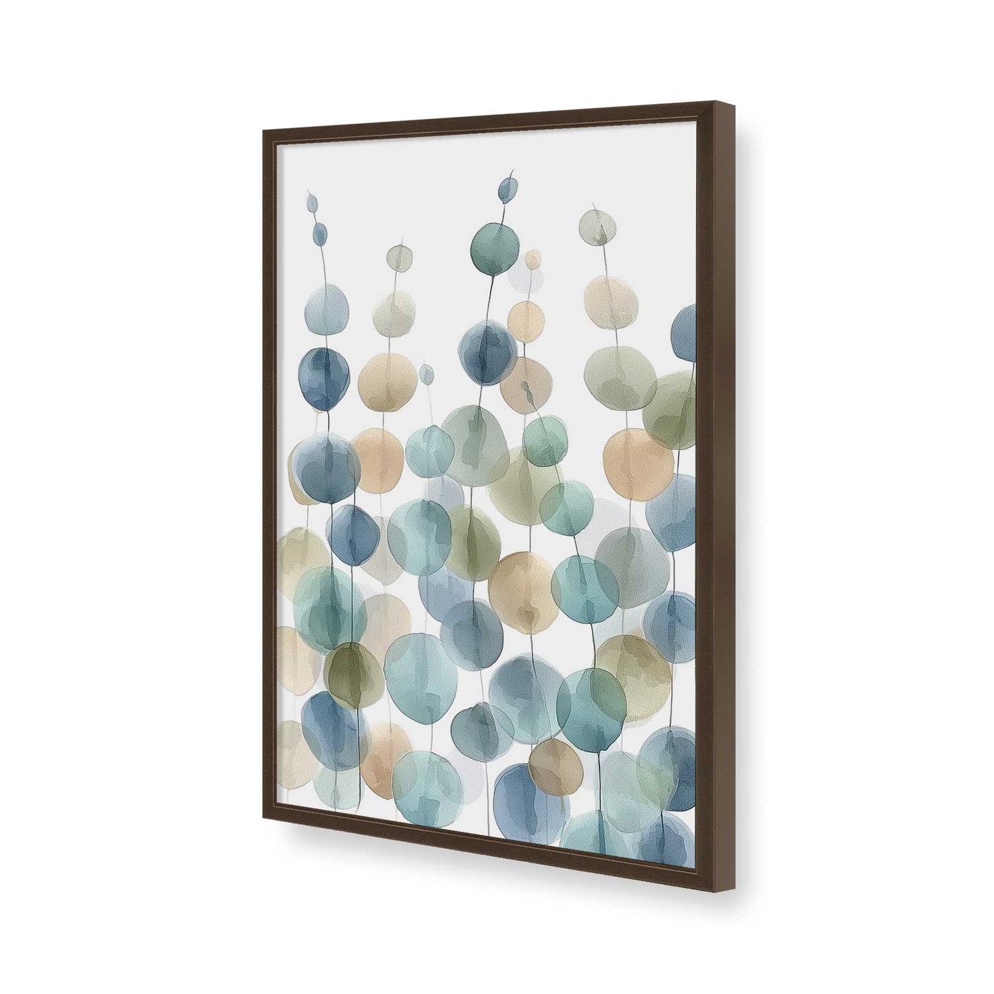 [Color:Brown], Picture of art in a Brown frame of the corner