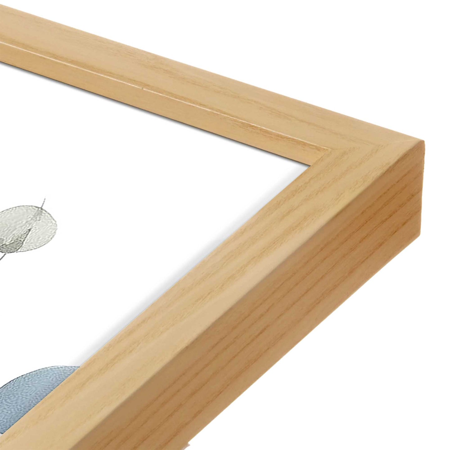 [Color:American Maple], Picture of art in a American Maple frame at an angle