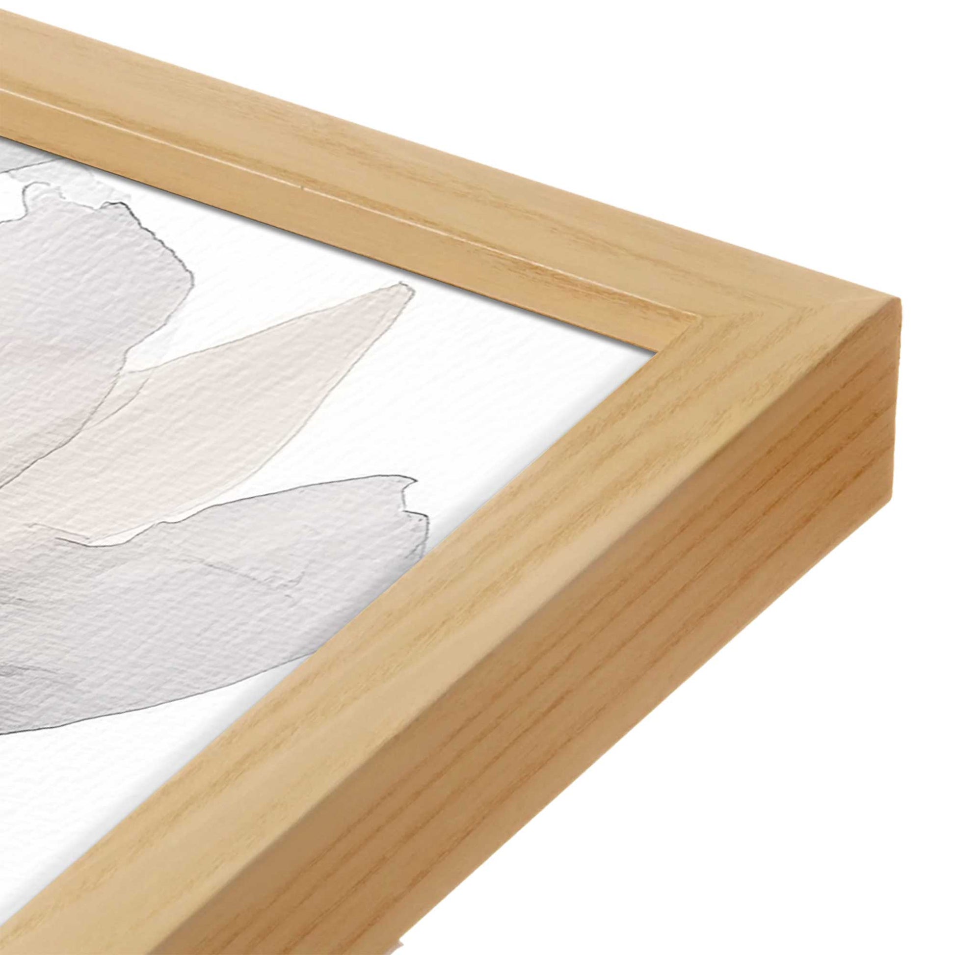 [Color:American Maple], Picture of art in a American Maple frame at an angle