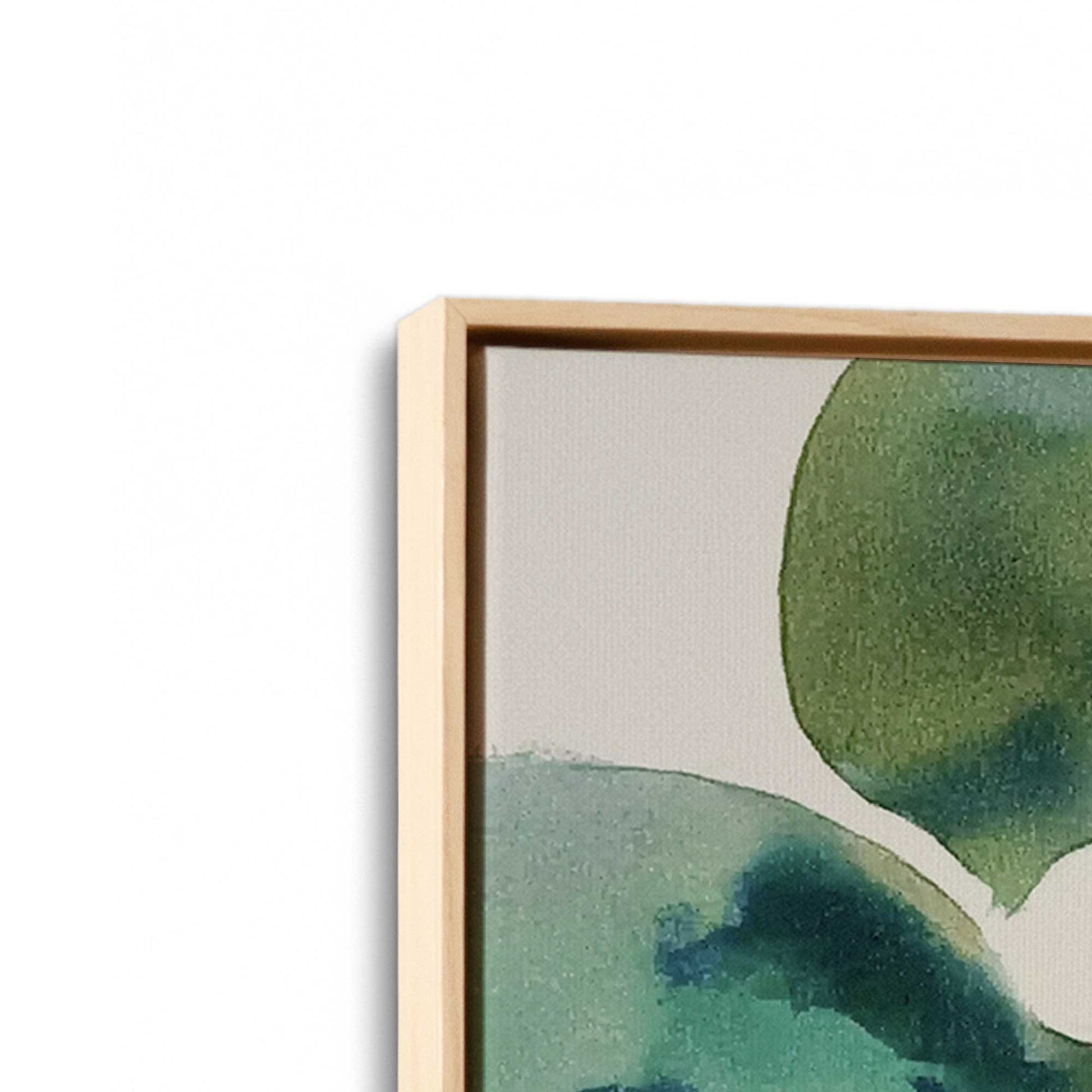 [Color:American Maple], Picture of art in a American Maple frame at an angle