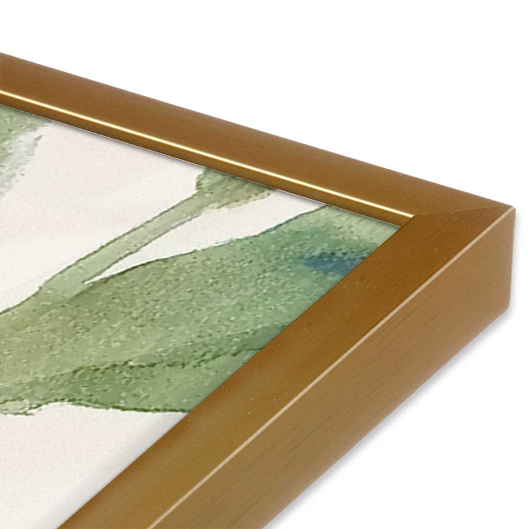 [Color:Polished Gold], Picture of art in a Polished Gold frame at an angle