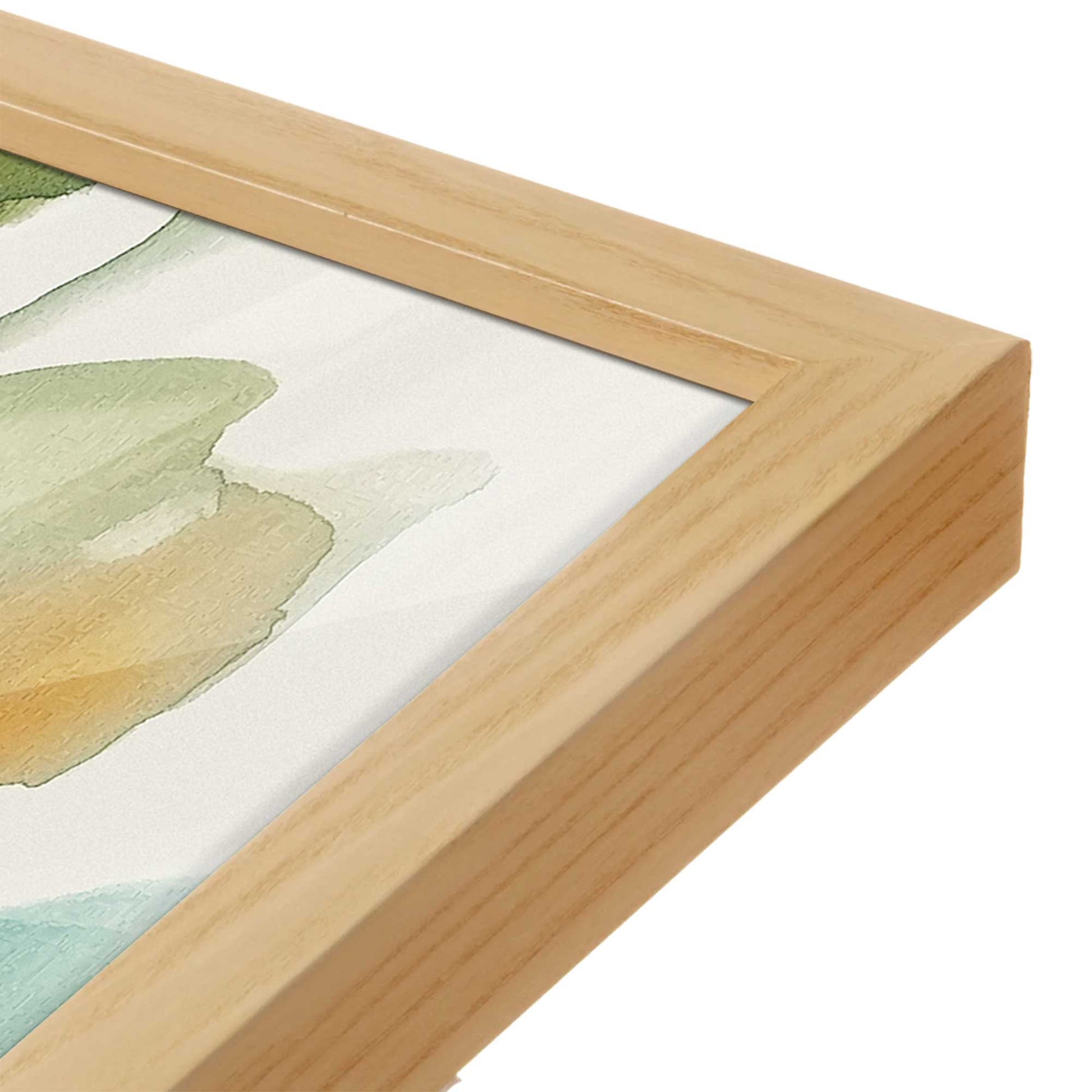 [Color:American Maple], Picture of art in a American Maple frame at an angle