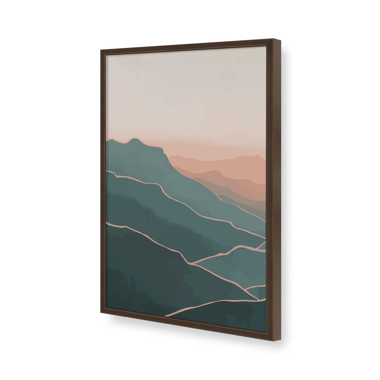 [Color:Brown], Picture of art in a Brown frame of the corner