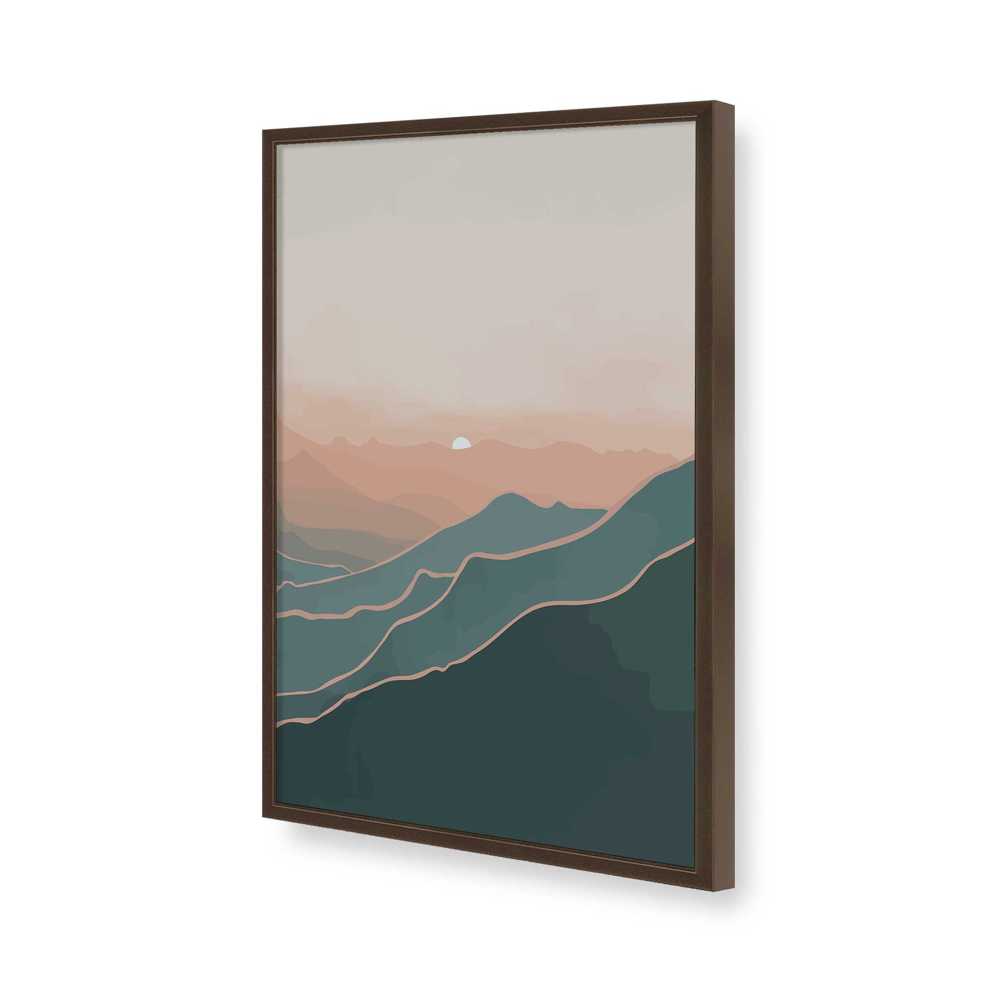 [Color:Brown], Picture of art in a Brown frame of the corner