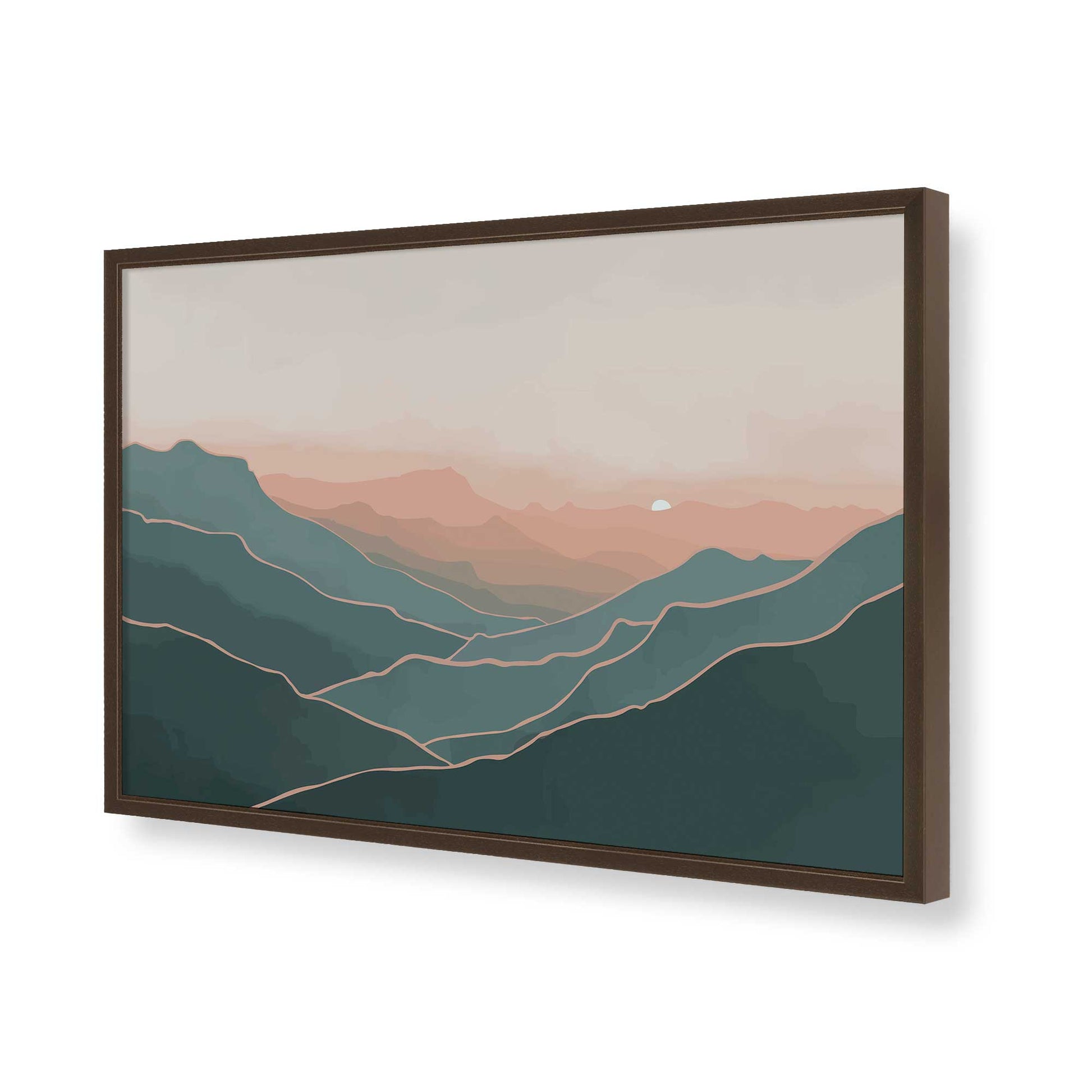 [Color:Brown], Picture of art in a Brown frame of the corner