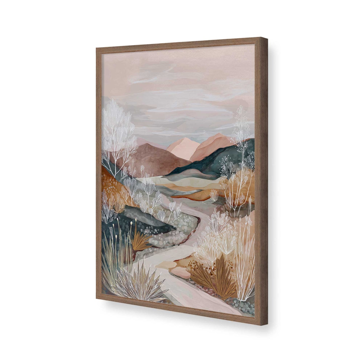 [Color:Walnut], Picture of art in a Walnut frame of the corner