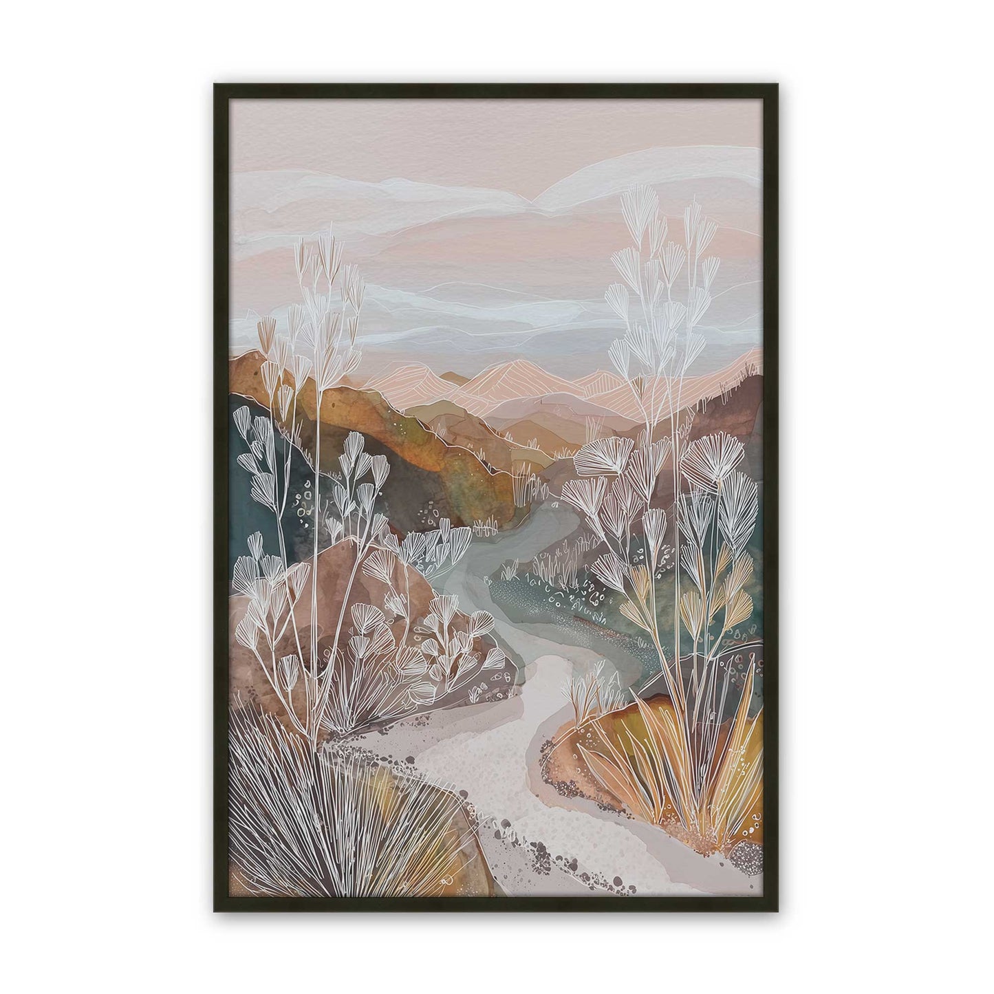 [Color:Satin Black], Picture of art in a Satin Black frame