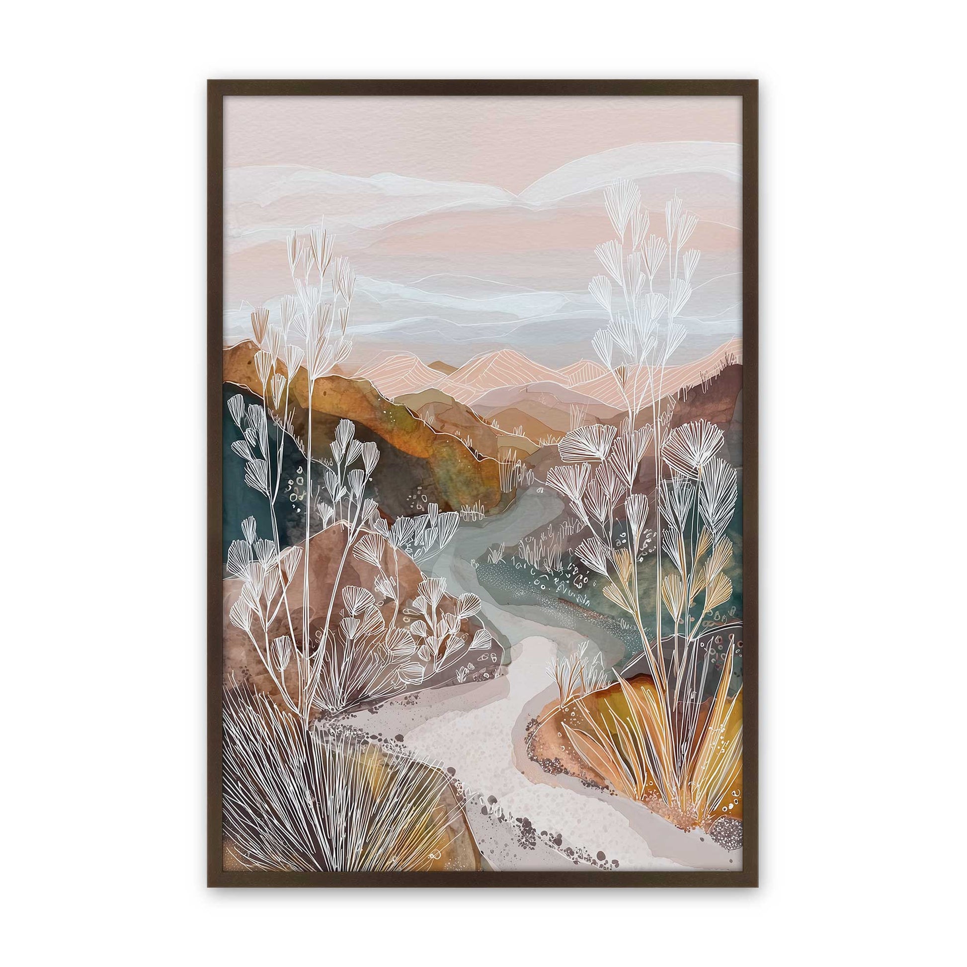 [Color:Brown], Picture of art in a Brown frame