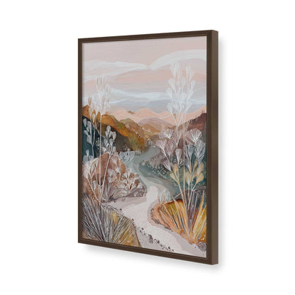 [Color:Brown], Picture of art in a Brown frame of the corner