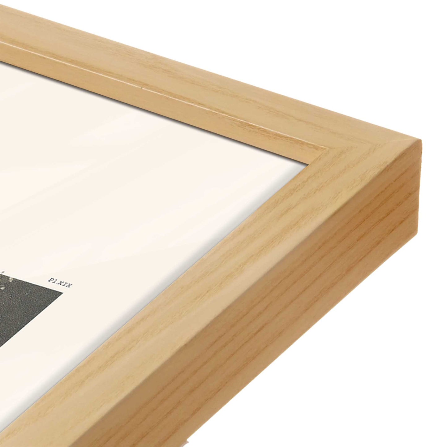 [Color:American Maple], Picture of art in a American Maple frame at an angle