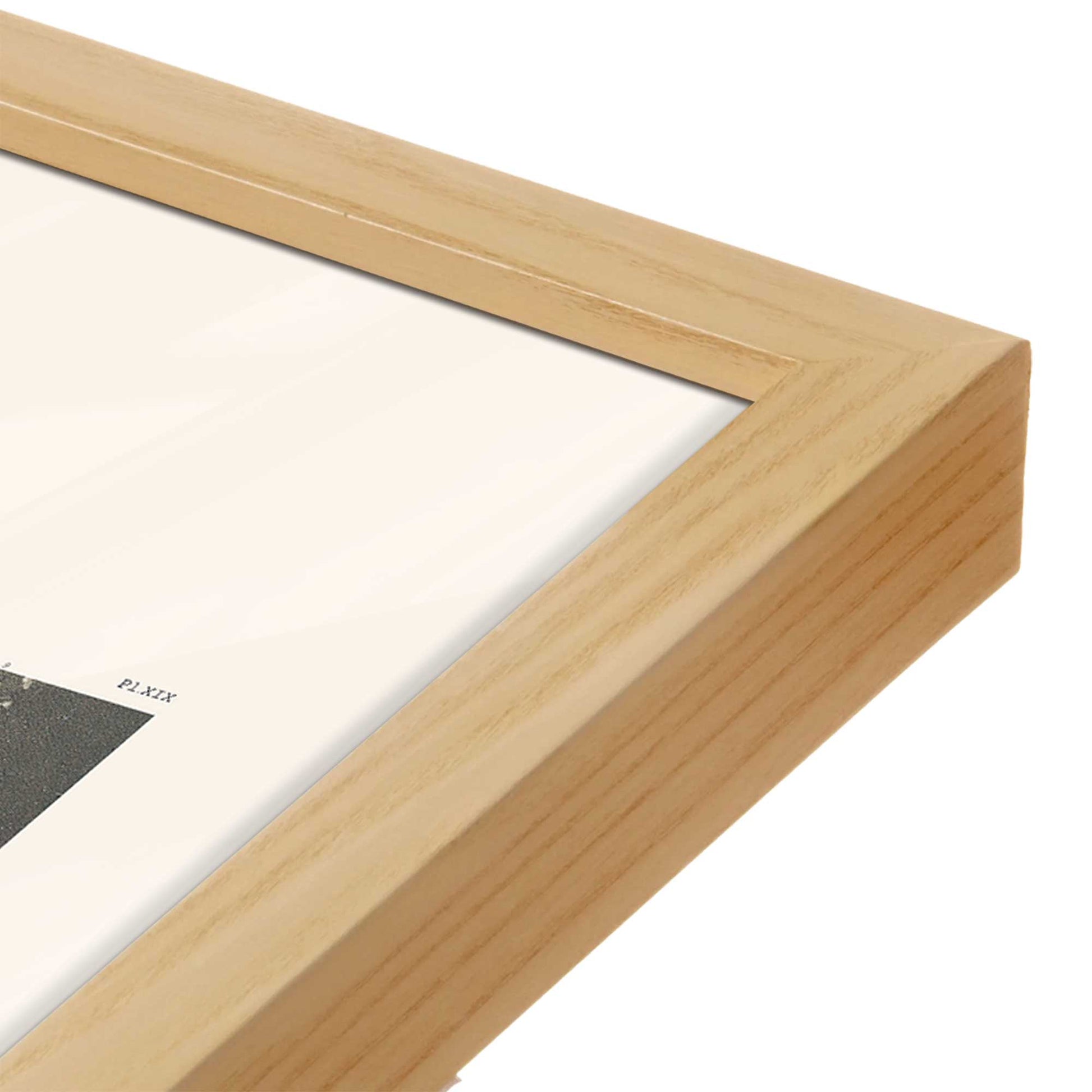 [Color:American Maple], Picture of art in a American Maple frame at an angle