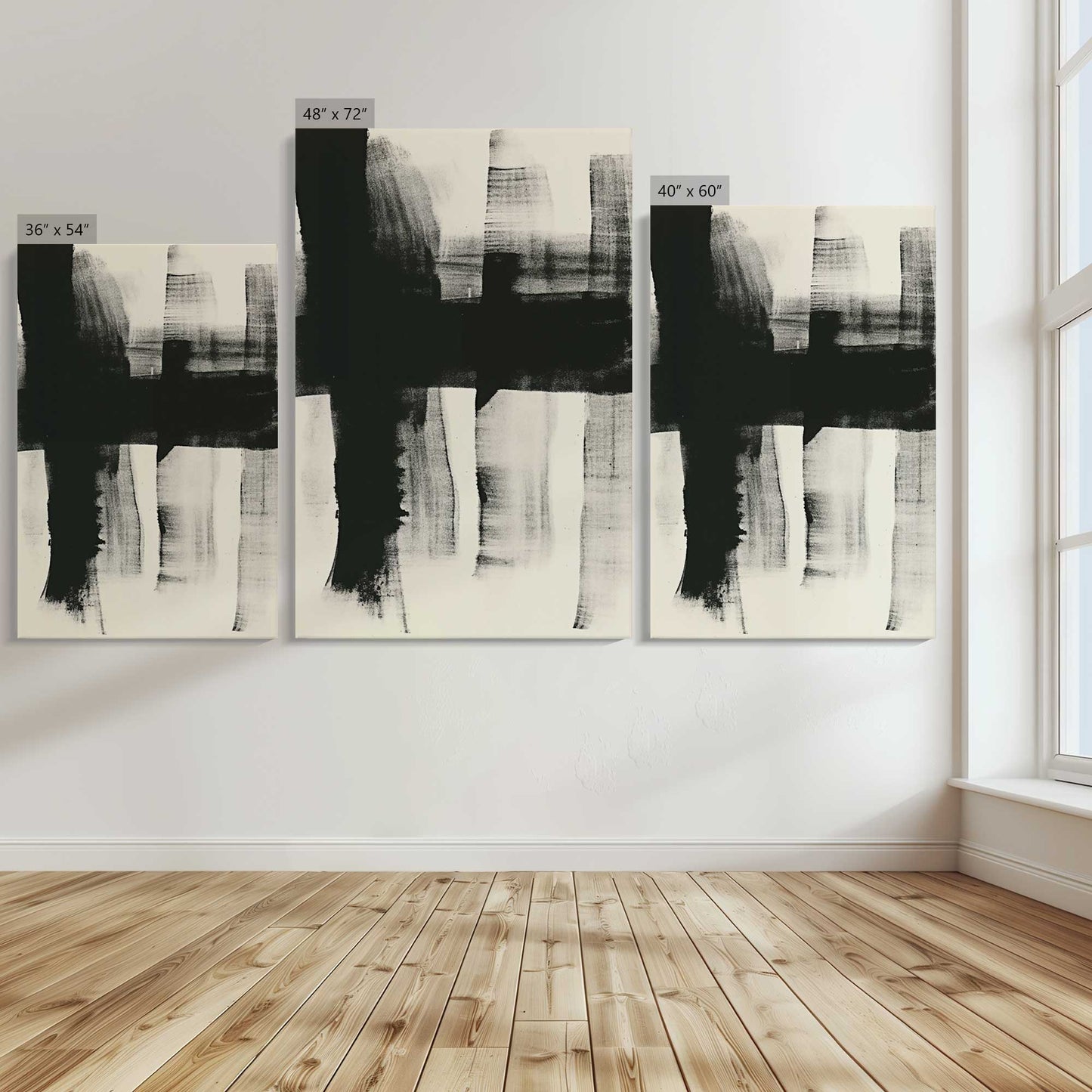 [Color:Stretched Canvas], Image showing the size comparisons