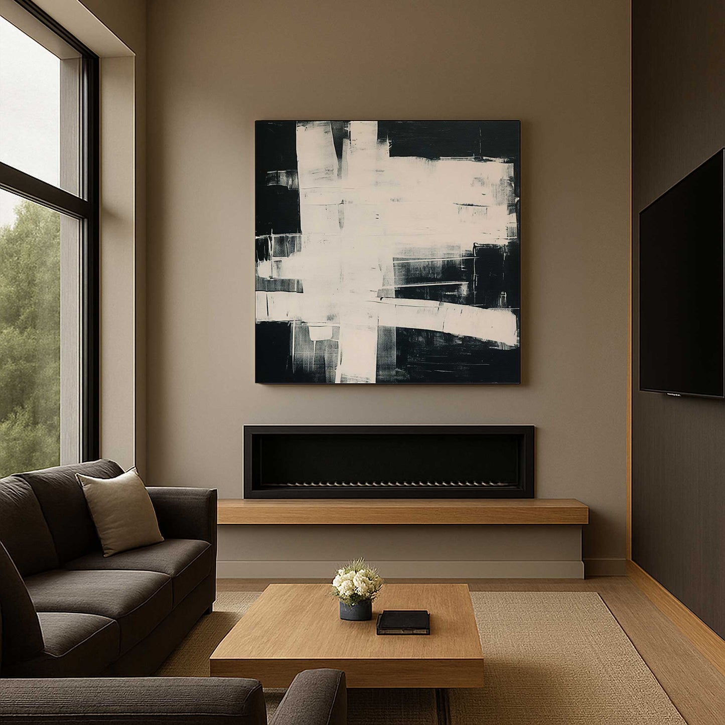 [Color:Stretched Canvas], Picture of art in a room