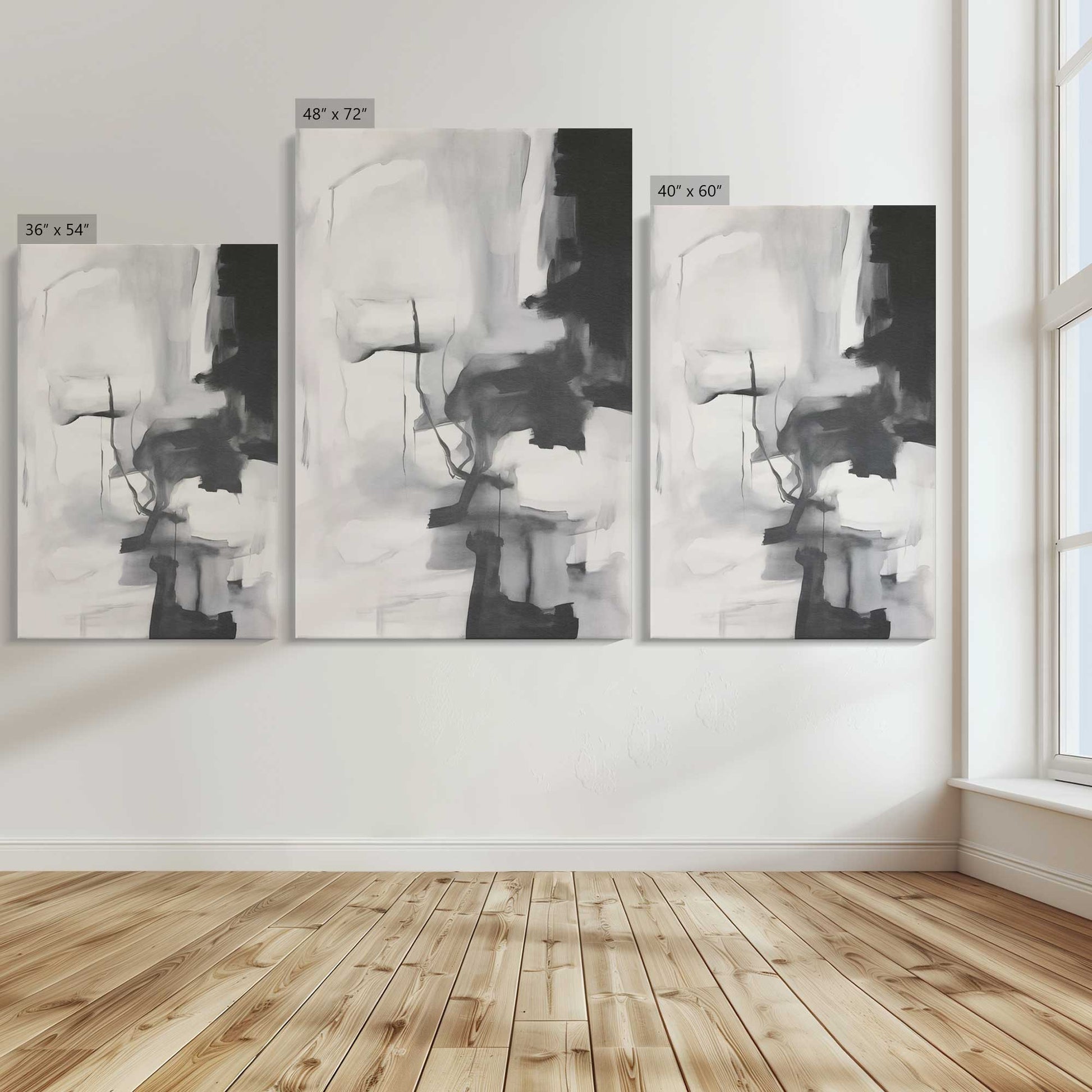 [Color:Stretched Canvas], Image showing the size comparisons
