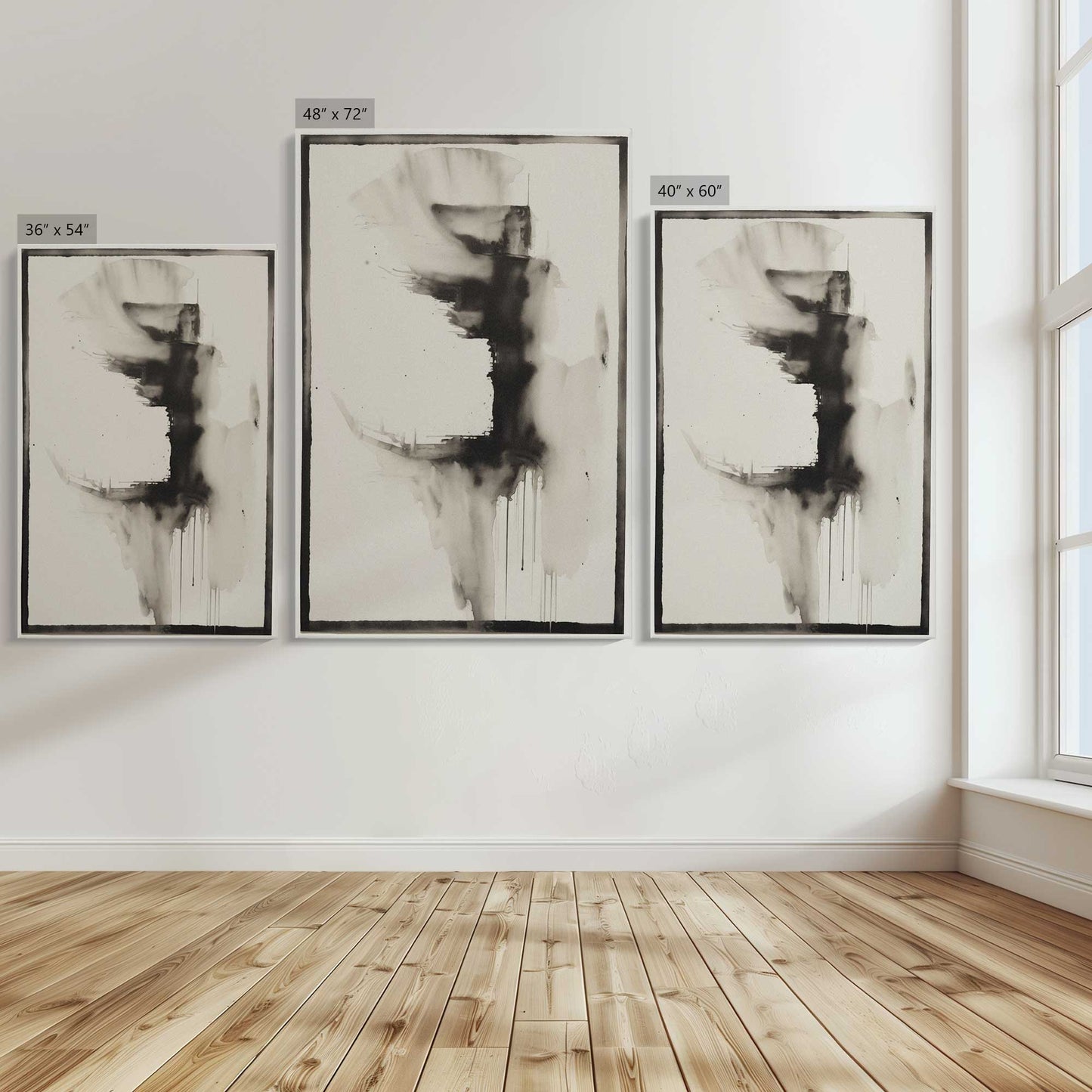 [Color:Stretched Canvas], Image showing the size comparisons