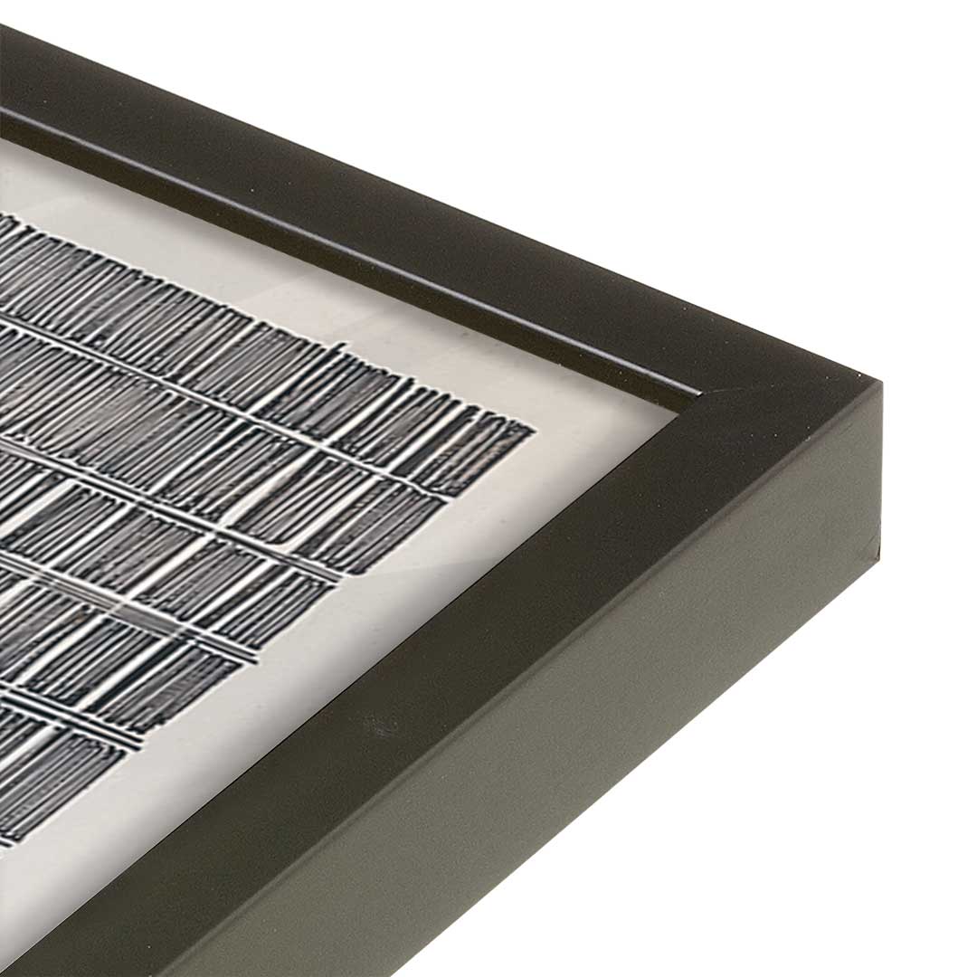 [Color:Satin Black], Picture of art in a Satin Black frame at an angle