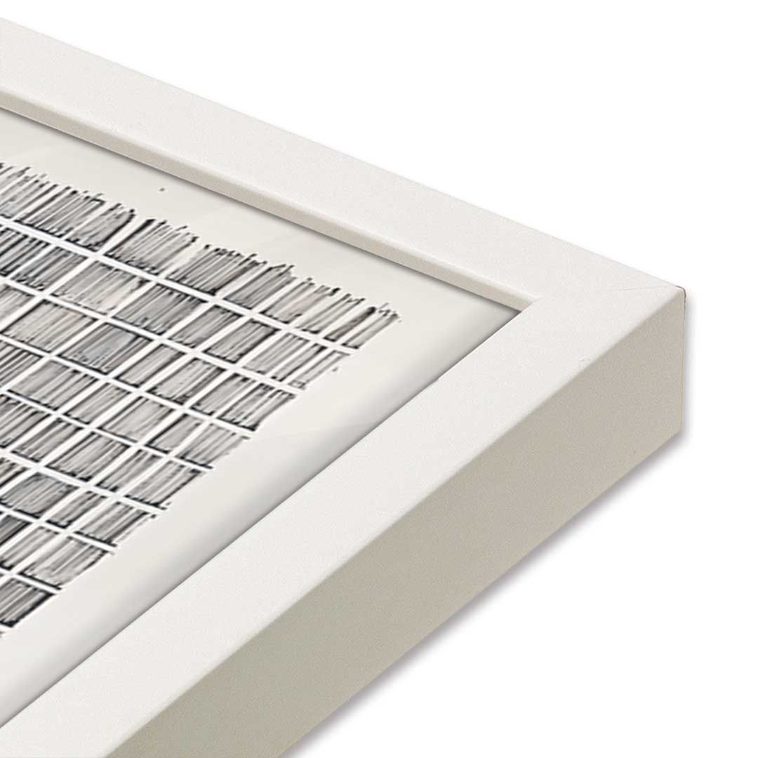 [Color:Opaque White], Picture of art in a Opaque White frame at an angle