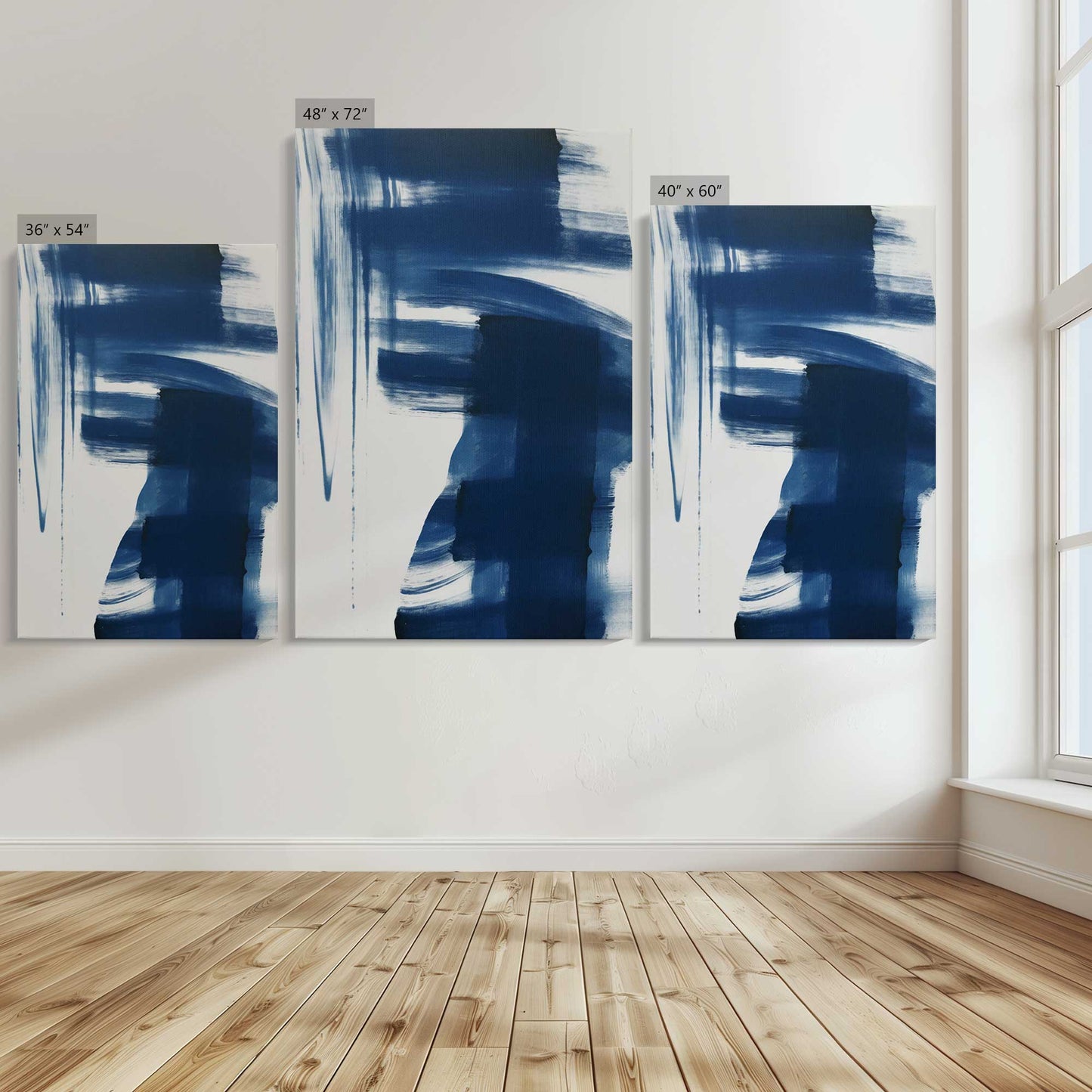 [Color:Stretched Canvas], Image showing the size comparisons