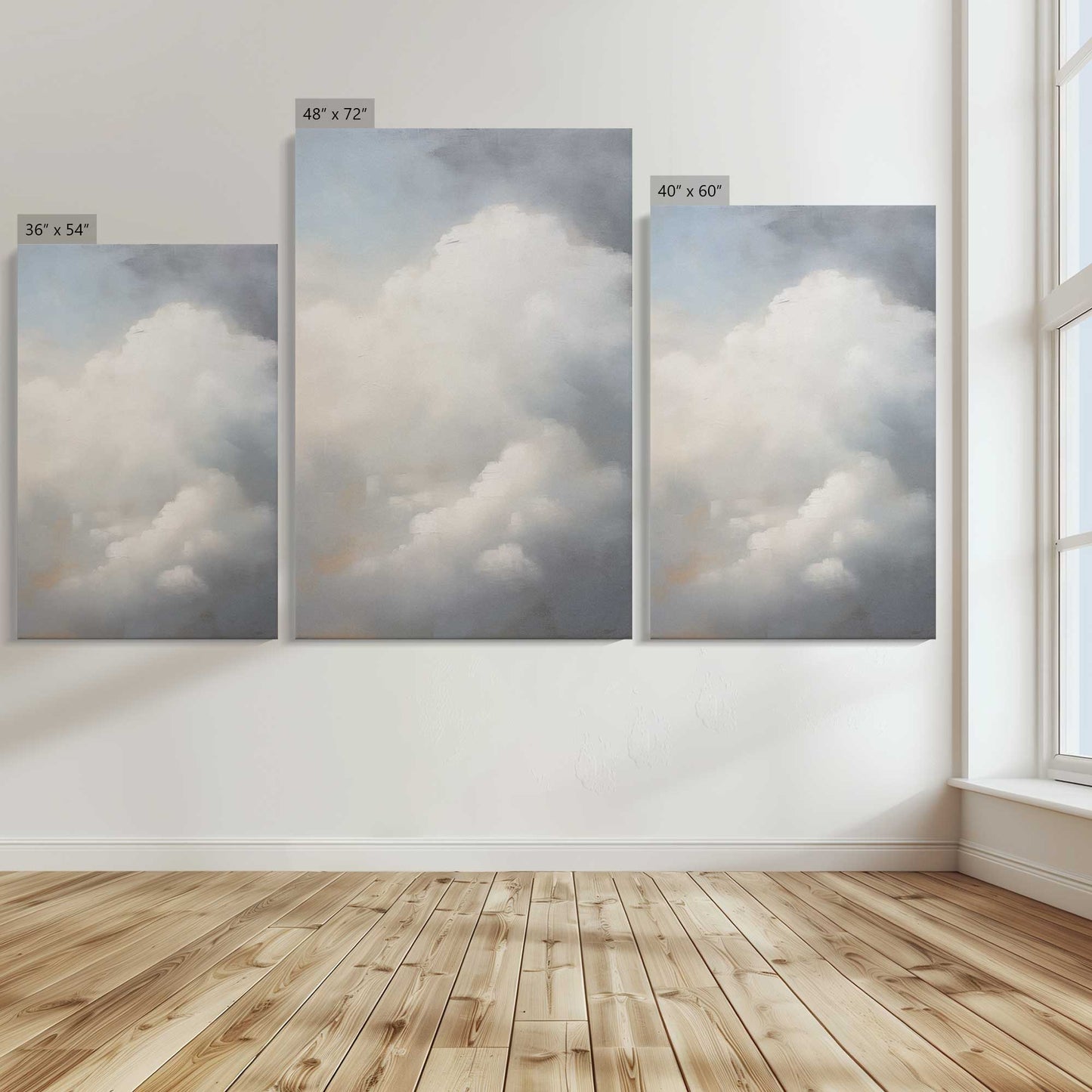 [Color:Stretched Canvas], Image showing the size comparisons